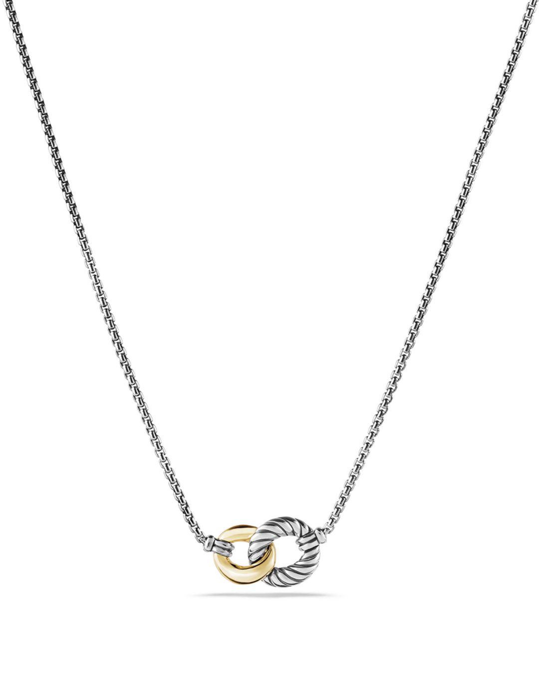 David Yurman Belmont Curb Link Necklace With 18k Gold in Two Tone
