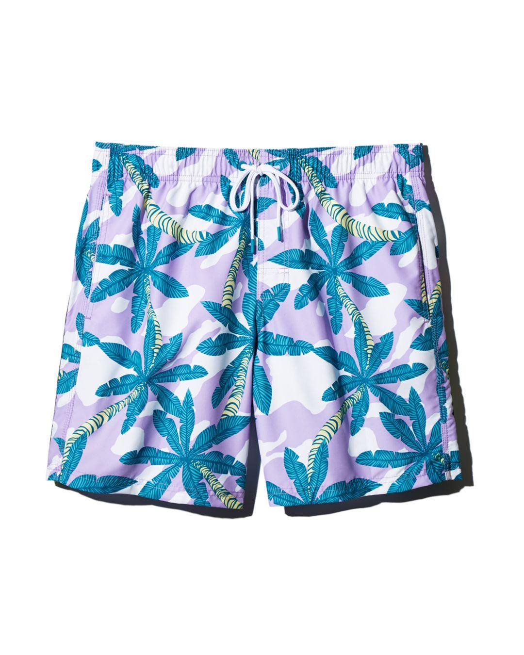 Sundek Palm Tree Print Swim Trunks in Lilac (Purple) for Men Lyst