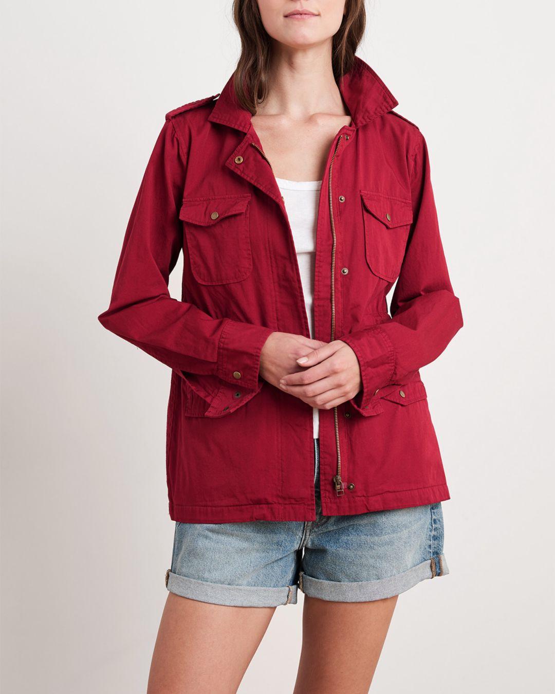 Velvet By Graham & Spencer Velvet Ruby Army Jacket in Red Lyst