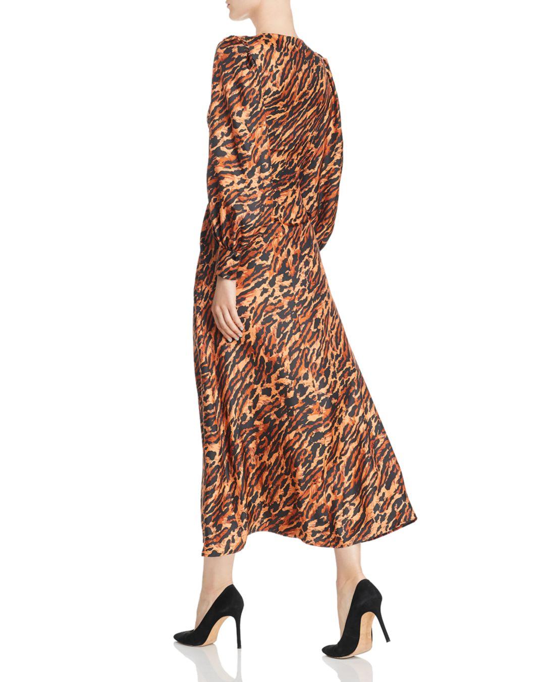 animal print silk dress