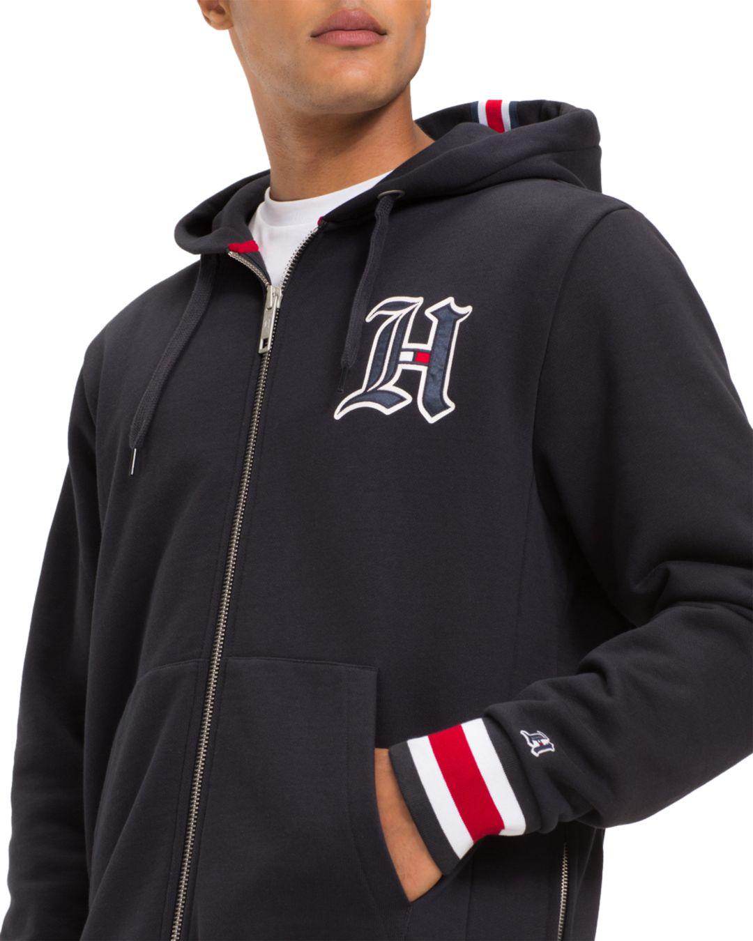 Tommy Hilfiger Cotton Lewis Hamilton Logo Zip Hoody in Black for Men | Lyst