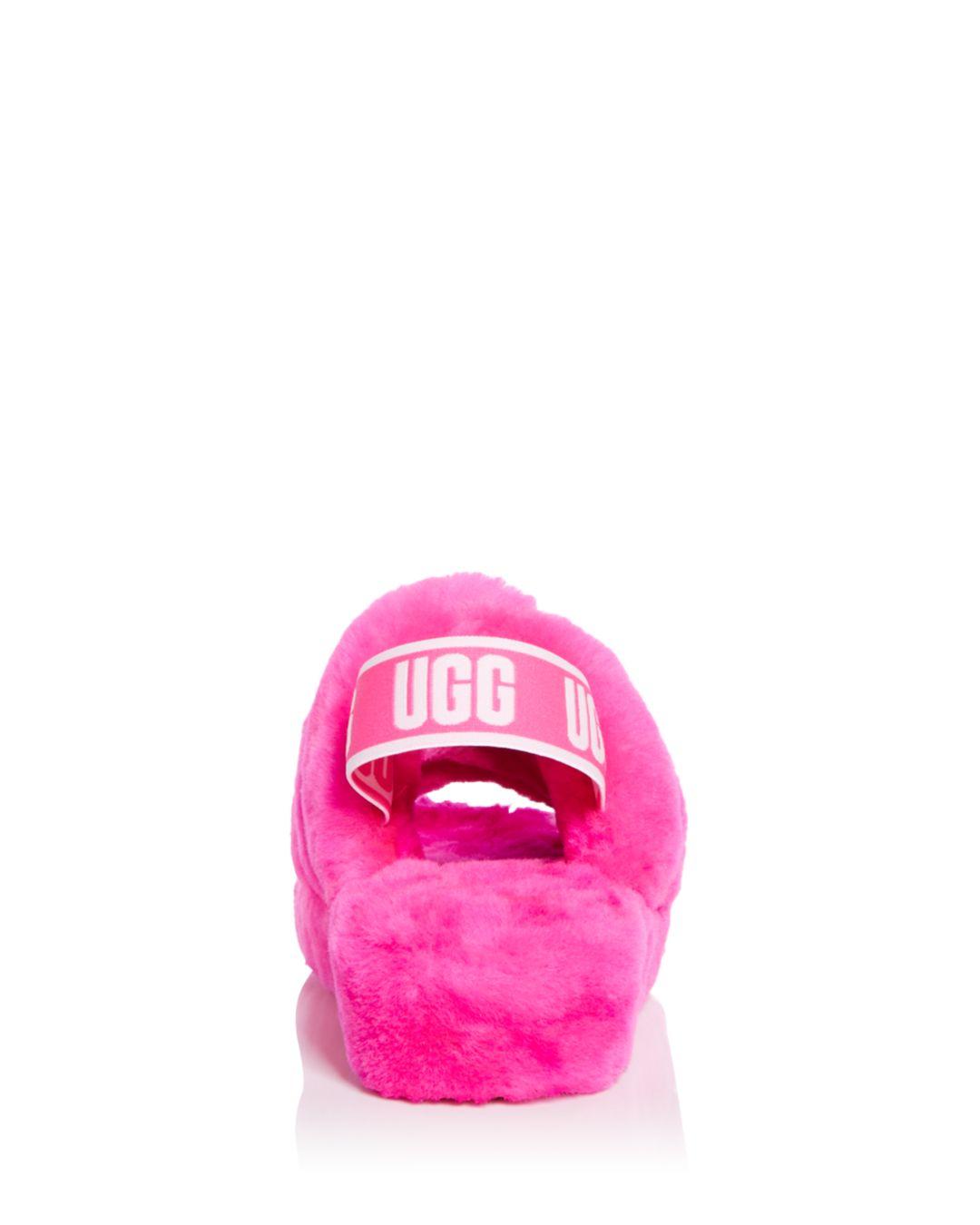 UGG Women's Fluff Yeah Shearling Slingback Slippers in Pink - Lyst