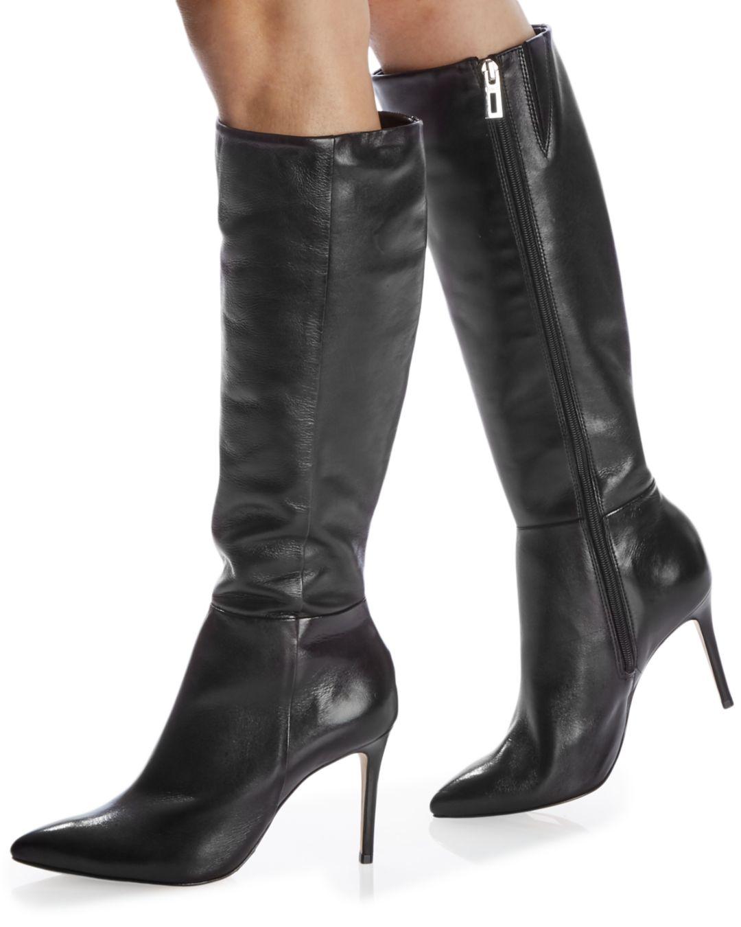 pointed toe flat tall boots