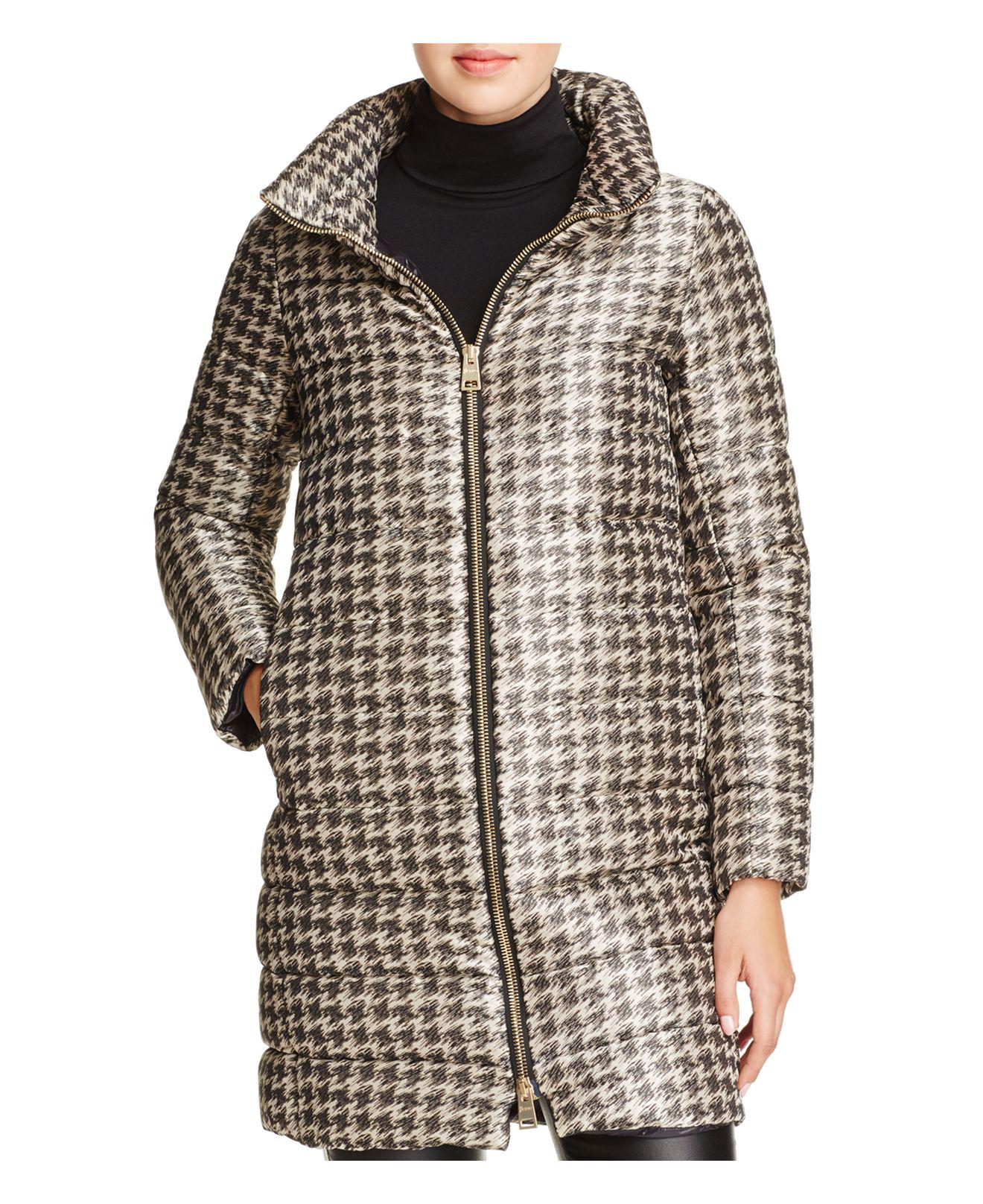 Lyst Herno Houndstooth Long Down Coat