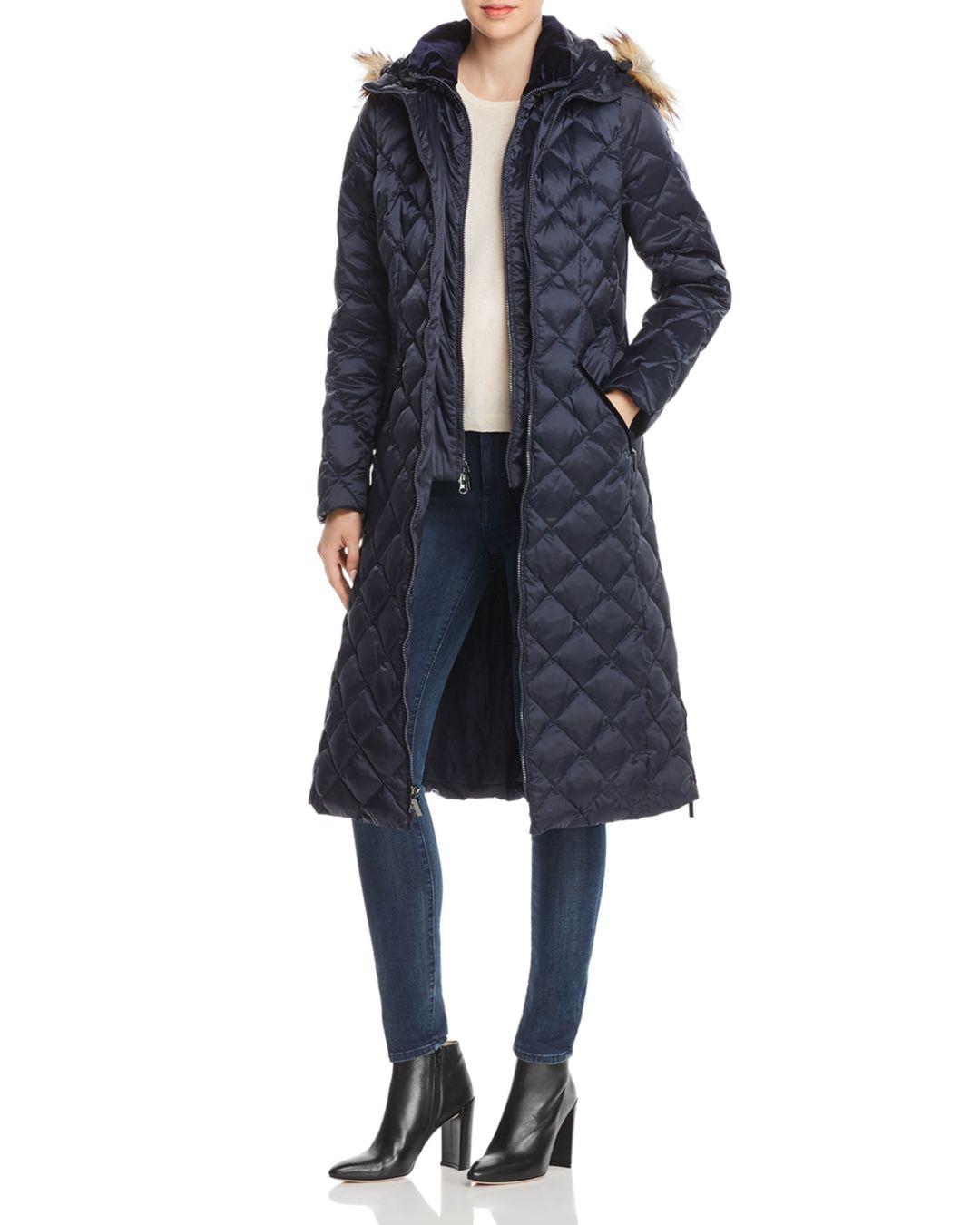 Laundry by Shelli Segal Velvet Diamond Quilted Maxi Puffer Coat in