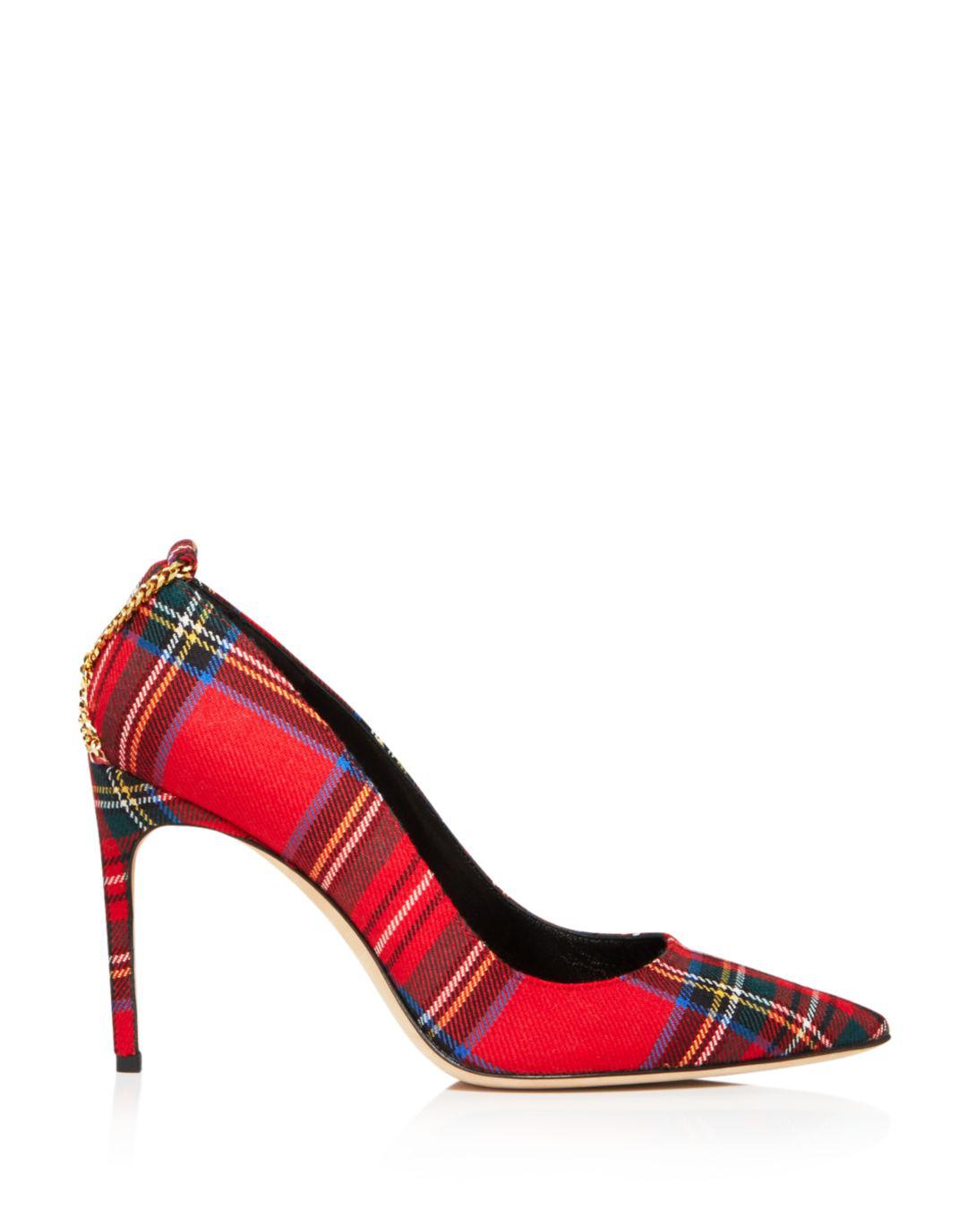 womens plaid heels