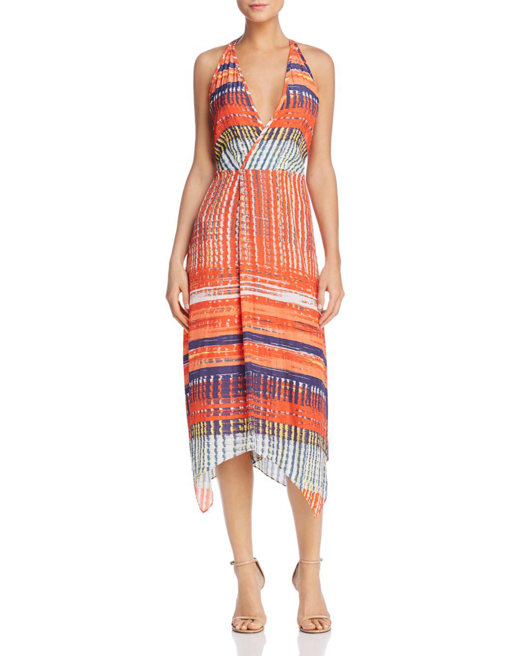 Ramy Brook Printed Elia Faux-wrap Dress in Red - Lyst