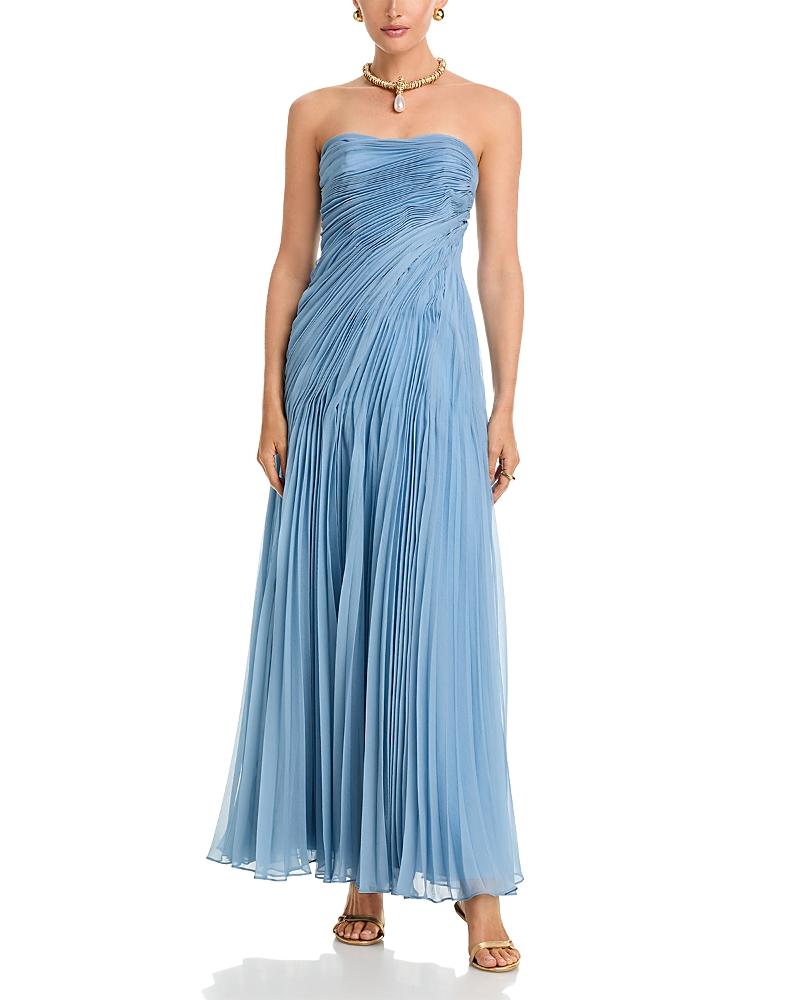 strapless open back dress Amur Skye Deep V Pleated Gown main image 1