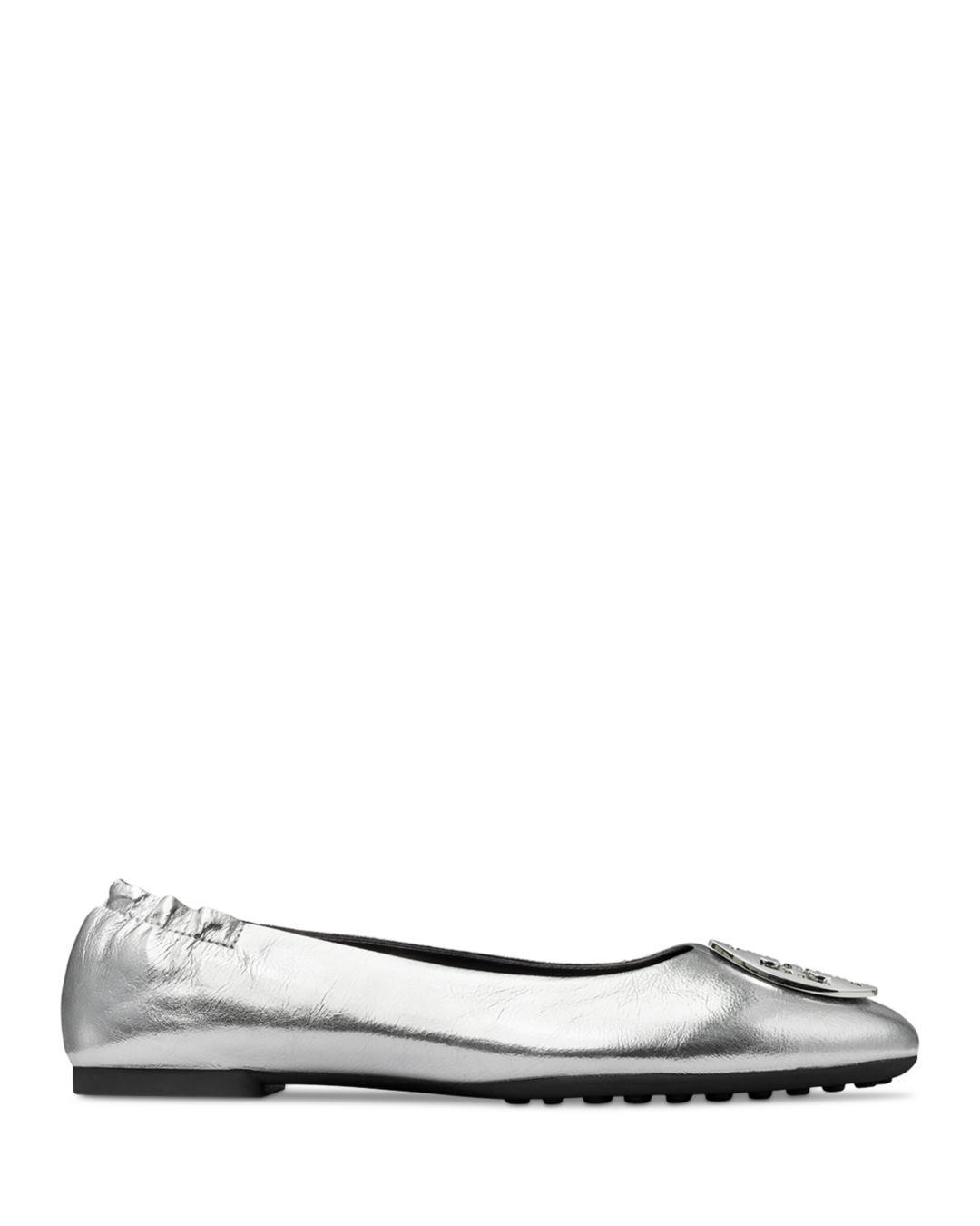Tory Burch Claire Ballet Flats in White | Lyst