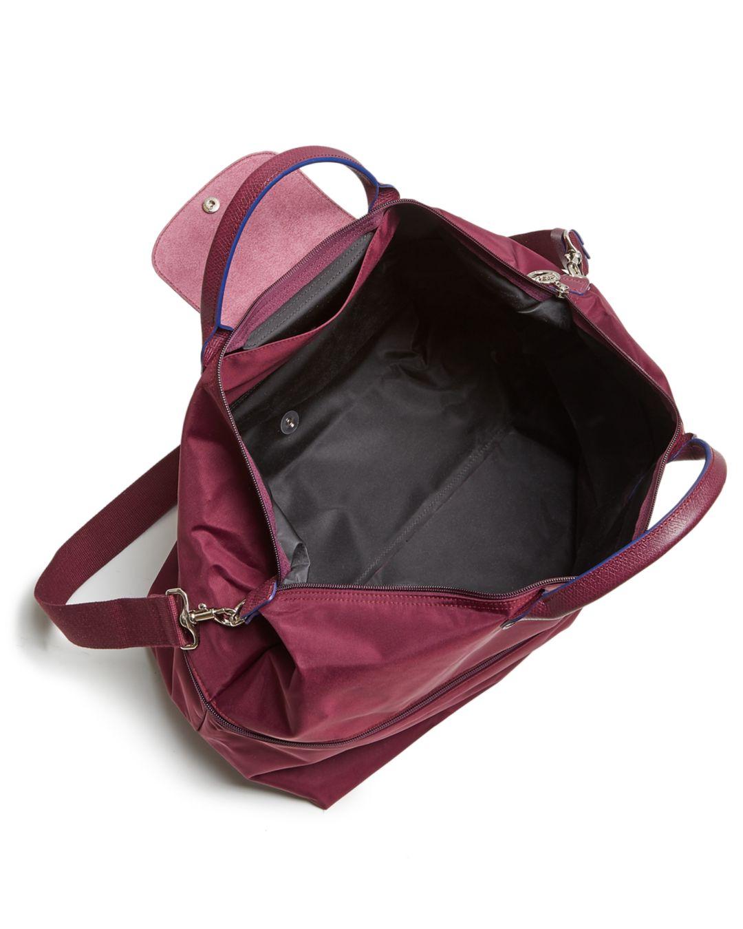 Longchamp Le Pliage Club Expandable Large Nylon Travel Bag in Purple | Lyst