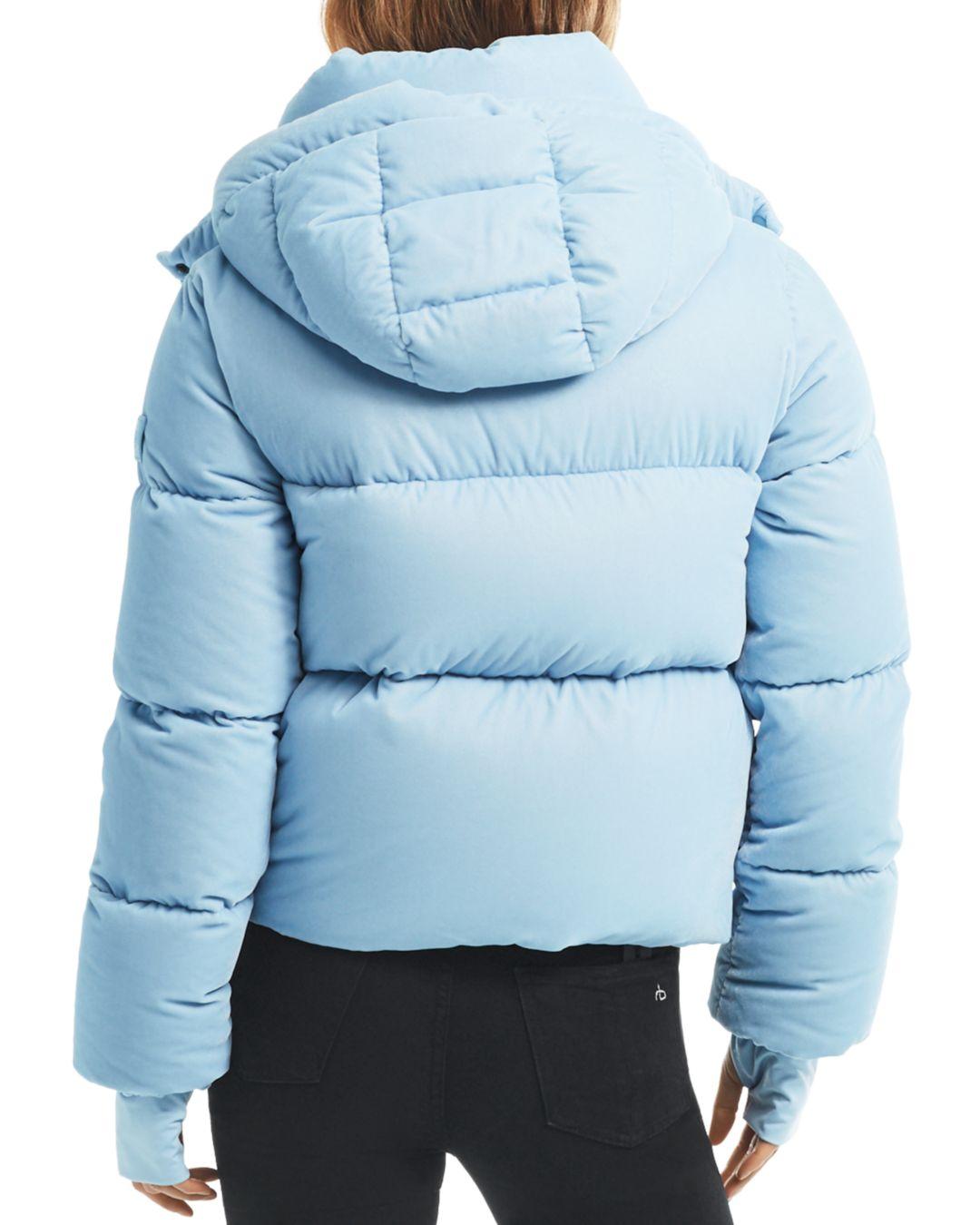 light blue down coat