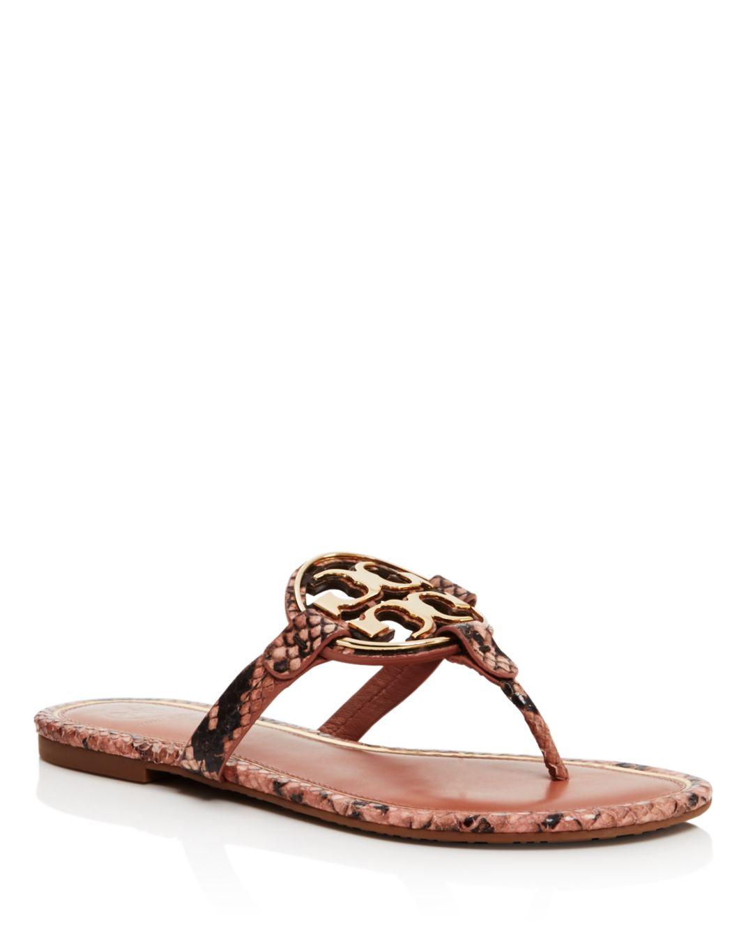 Tory Burch Leather Women's Metal Miller Thong Sandals - Save 7% - Lyst