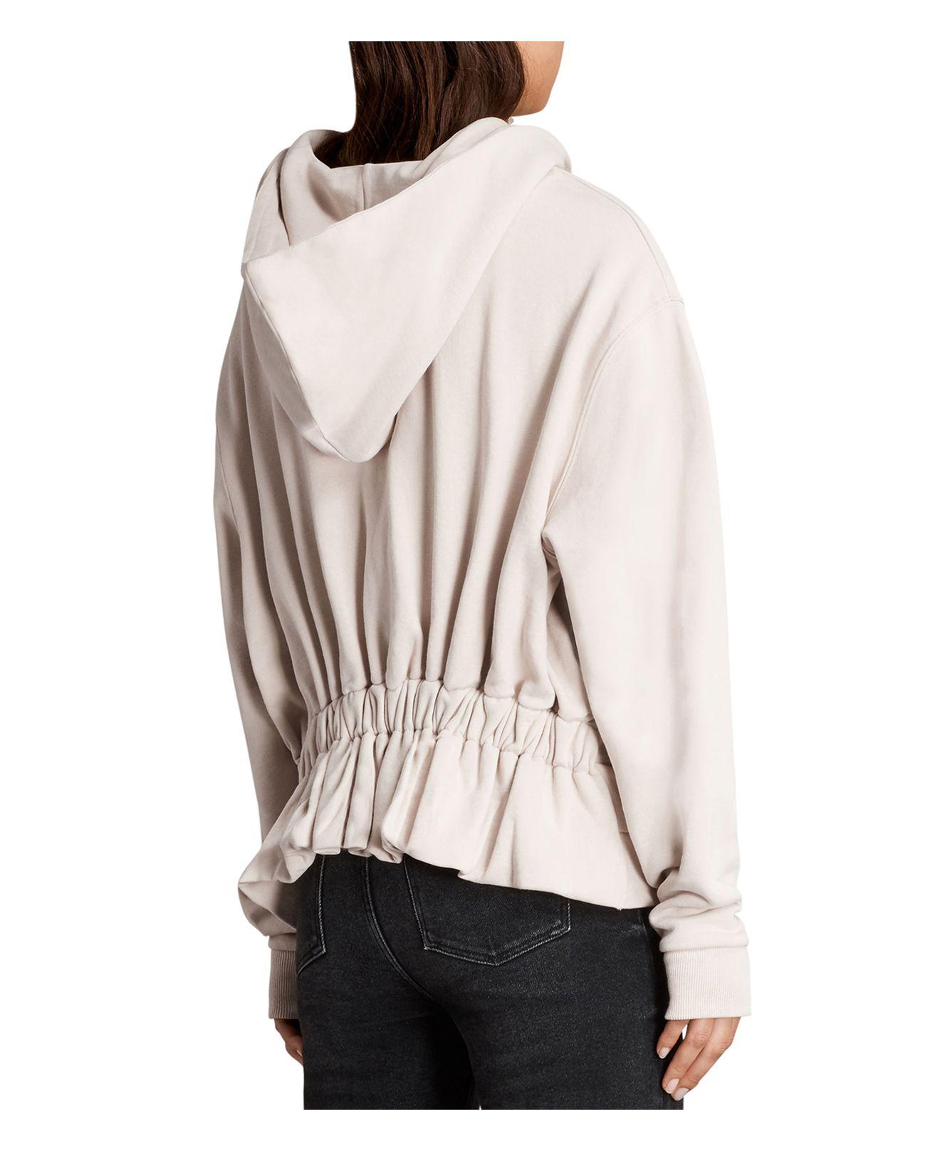 all saints pink hoodie