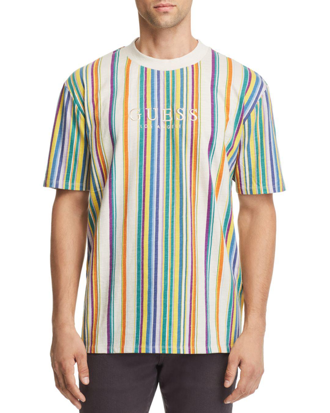 Guess Riviera Striped Tee in Blue for Men - Lyst