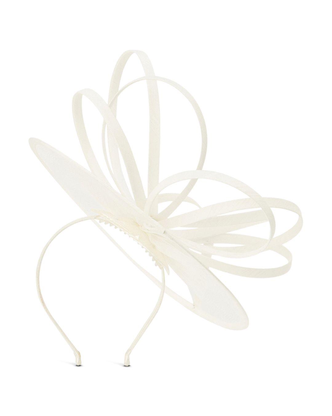 Spiral Fascinator Hat in Ivory 