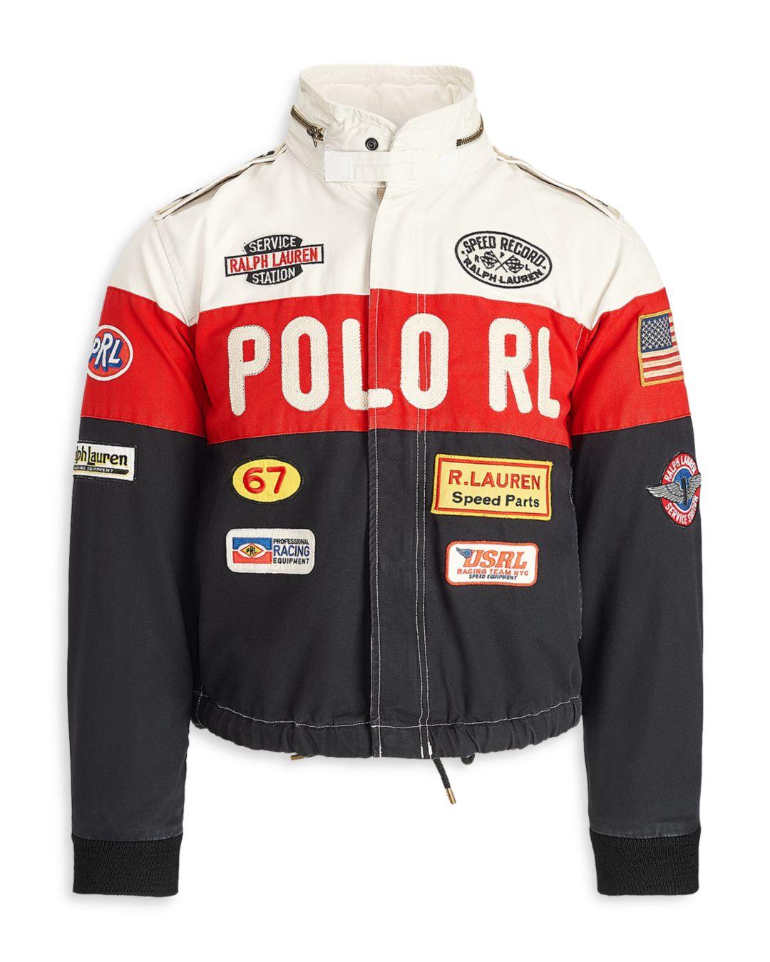 Ralph Lauren Polo Cotton Graphic Bomber Jacket in Red | Lyst