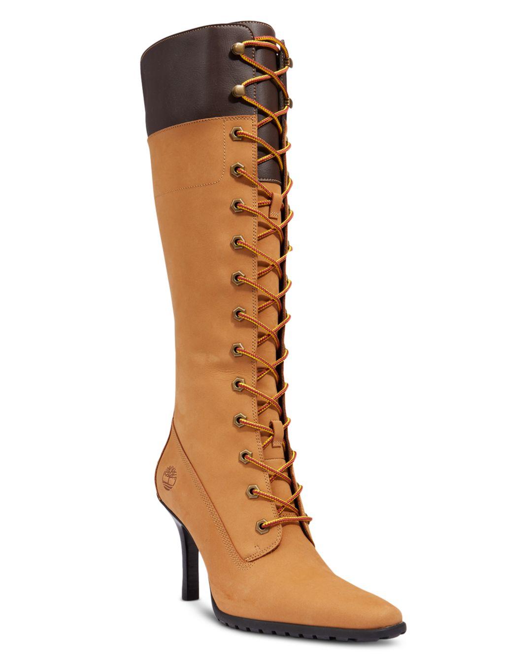 Timberland Veneda Carter X Tall Lace Boots in Brown | Lyst