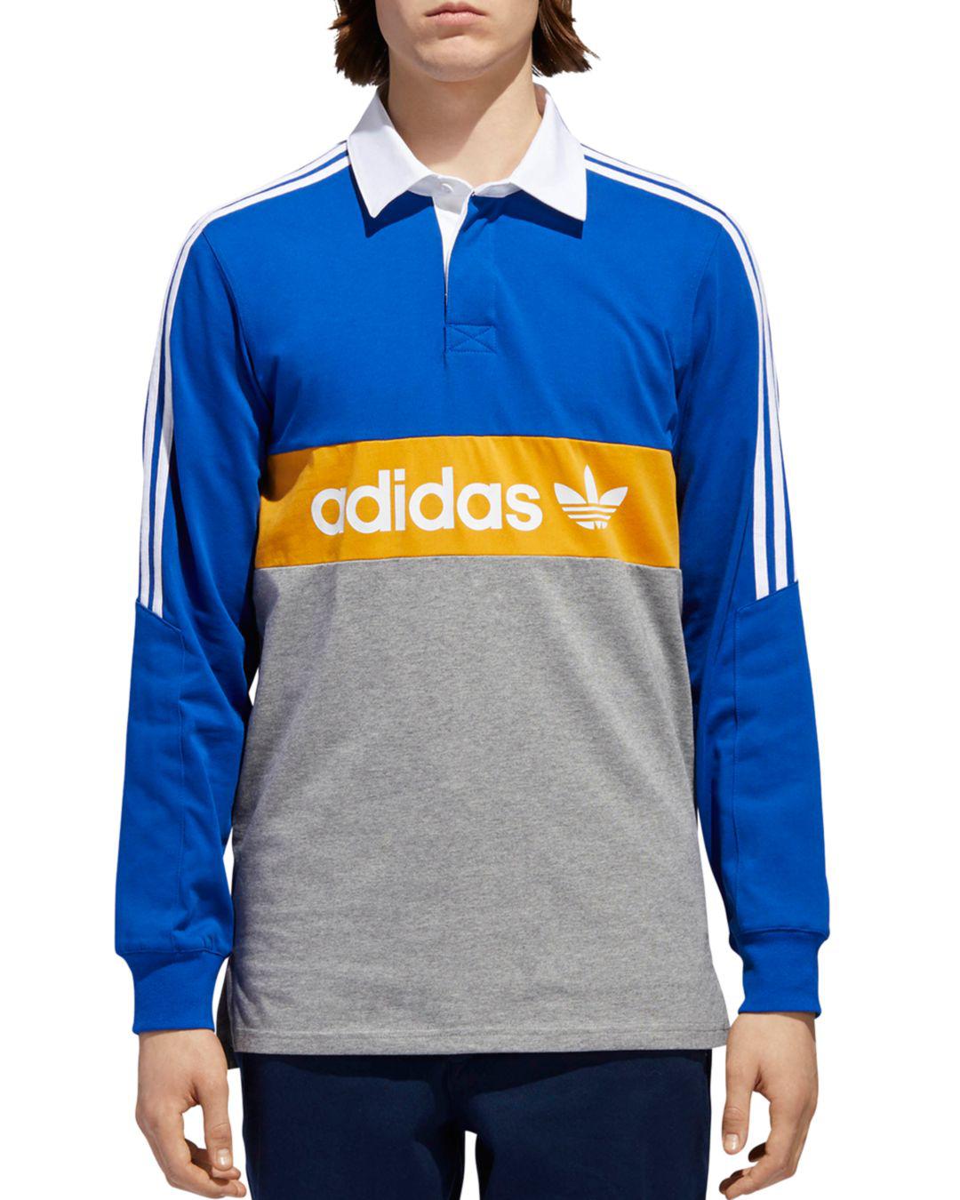 adidas Originals Heritage Rugby Polo Shirt in Blue for Men Lyst