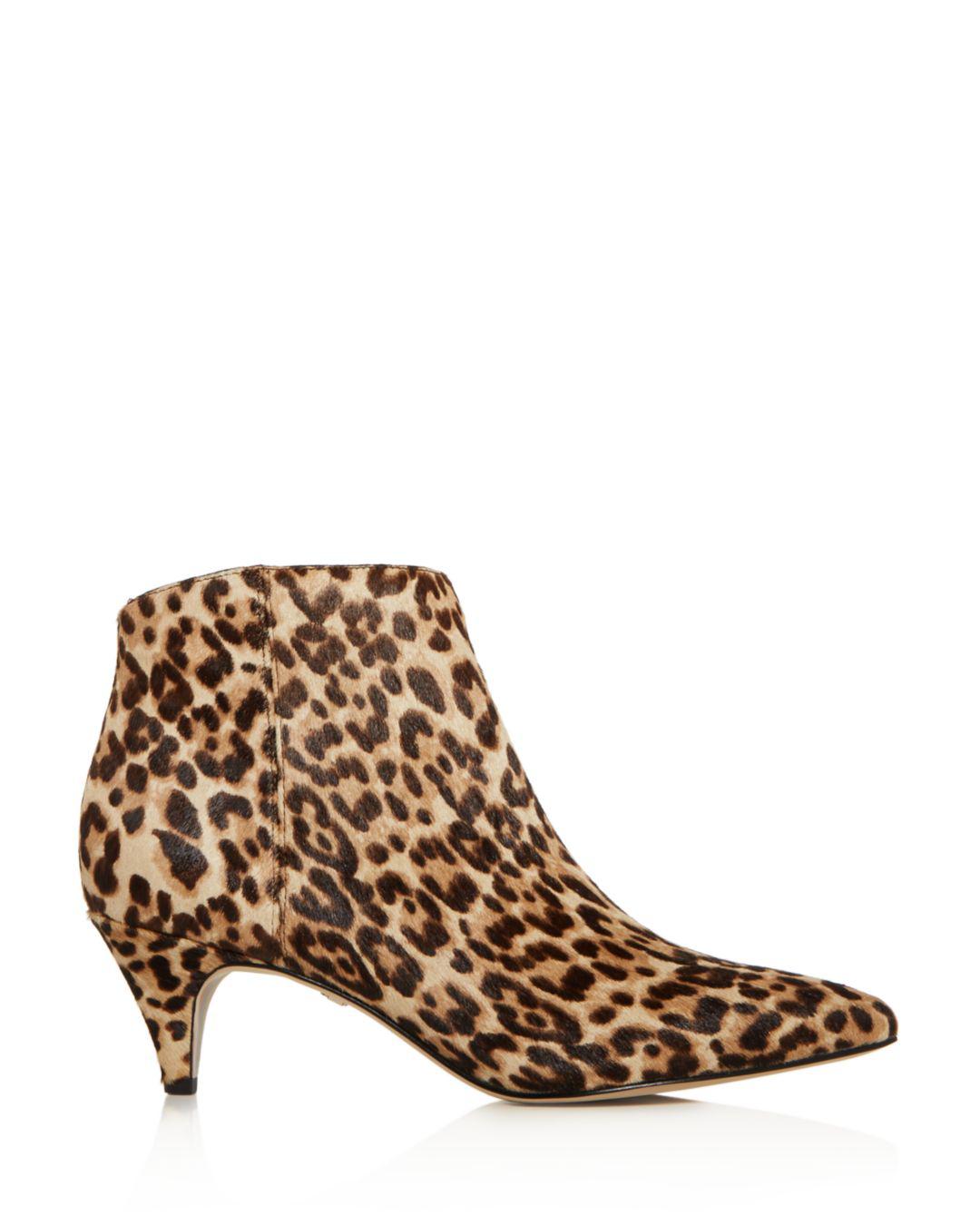 leopard print ankle boots kitten heel