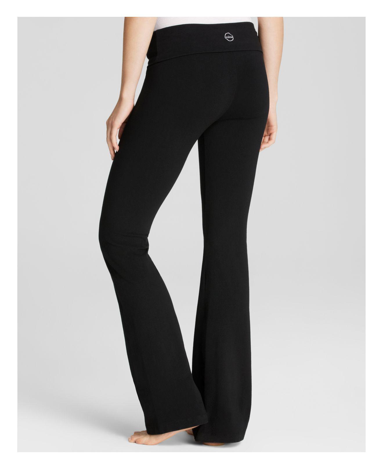 SOLOW Basic Foldover Pants in Black | Lyst