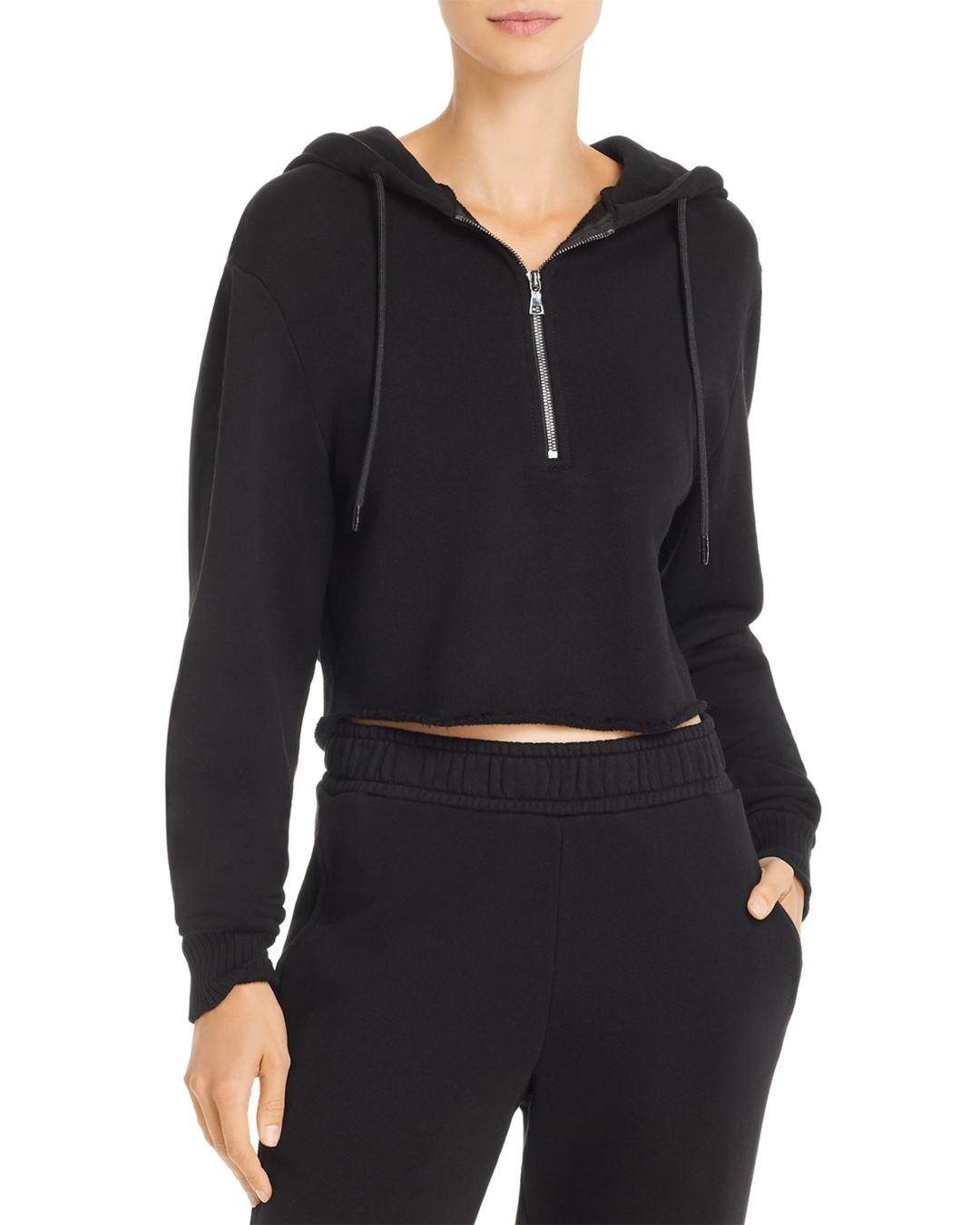 Cotton Citizen Cotton Brooklyn Cropped Hooded Sweatshirt in Black Lyst