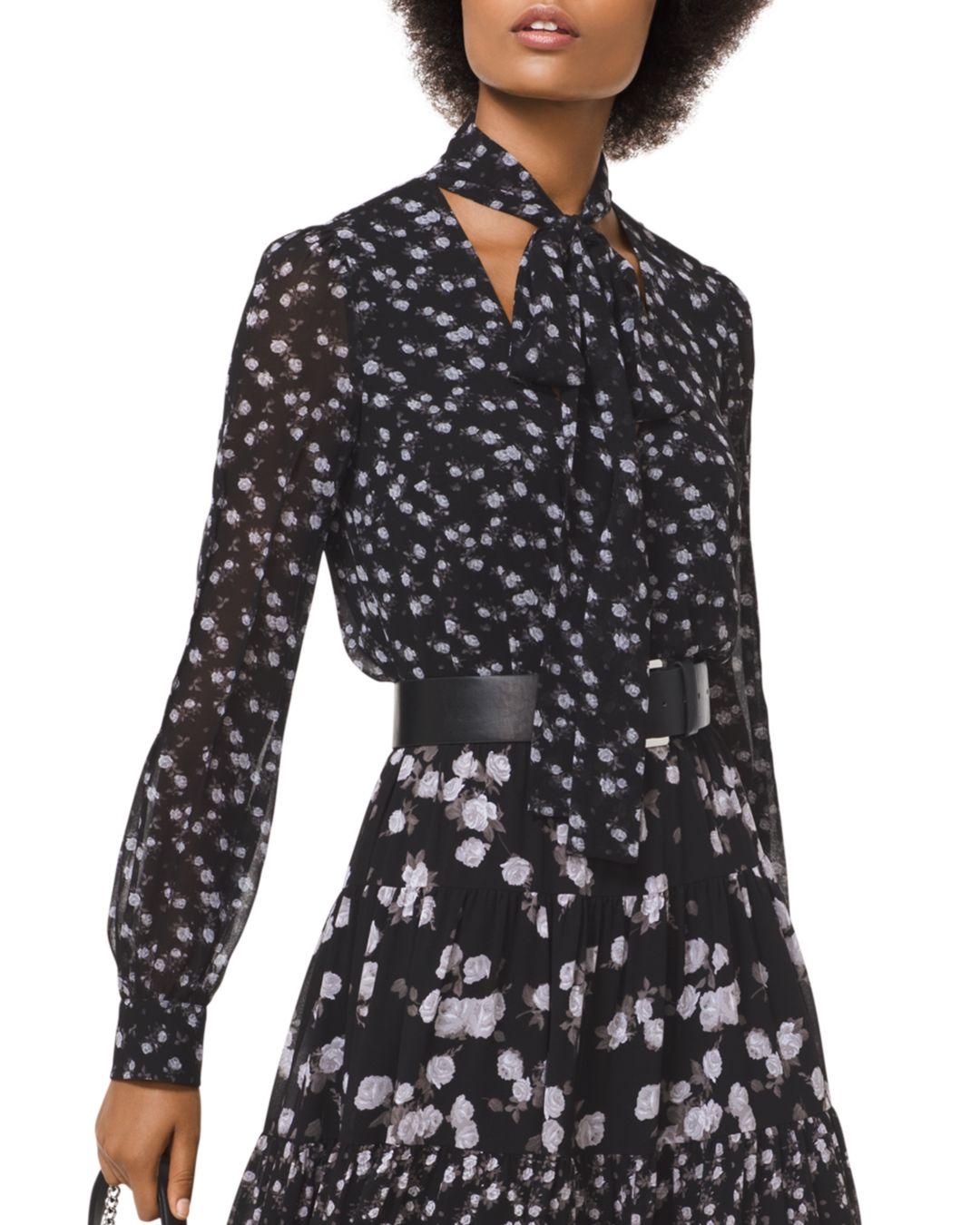 michael kors tie neck blouse