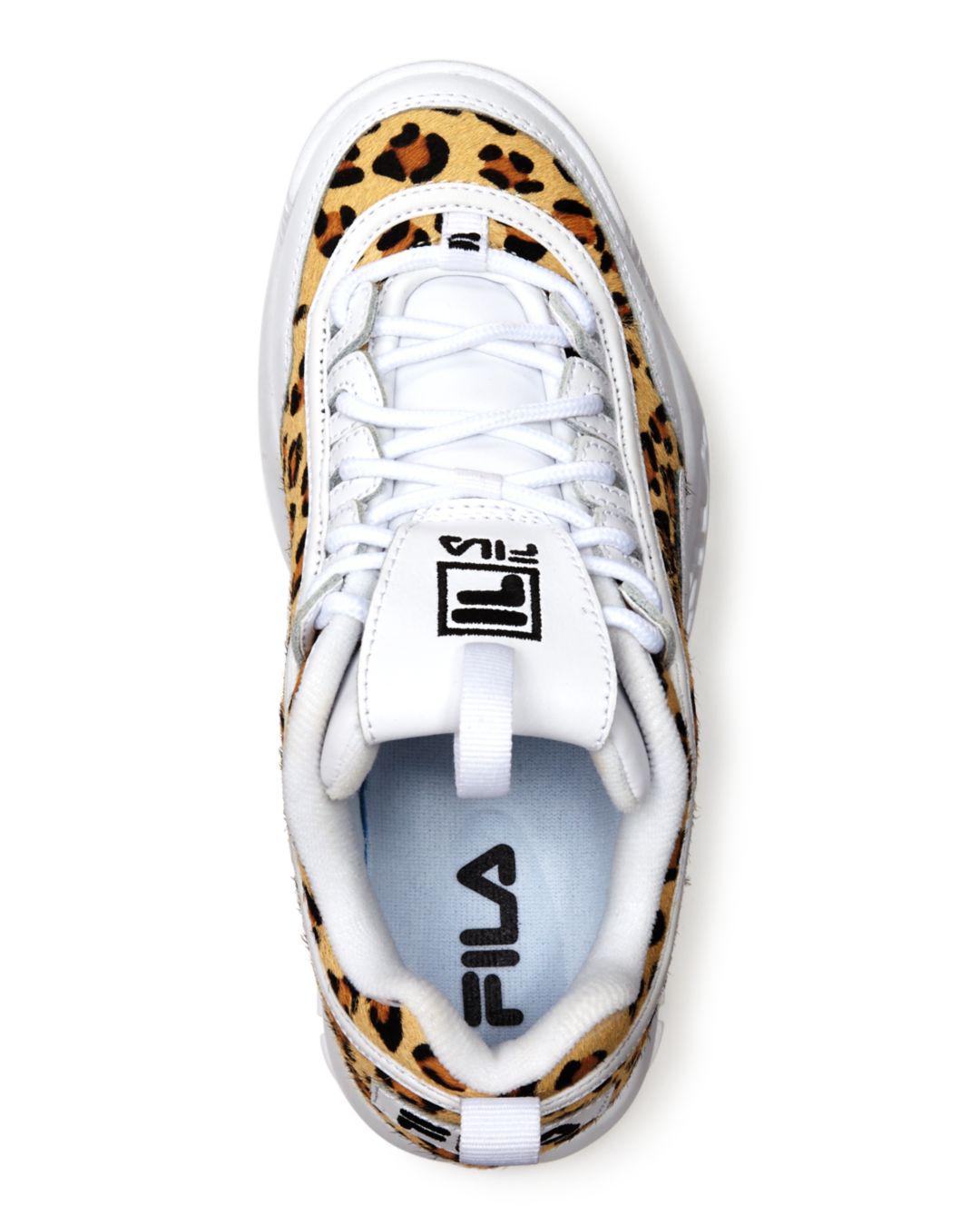Fila Women's Disruptor 2 Leopard Sneakers in White Gold (White) | Lyst
