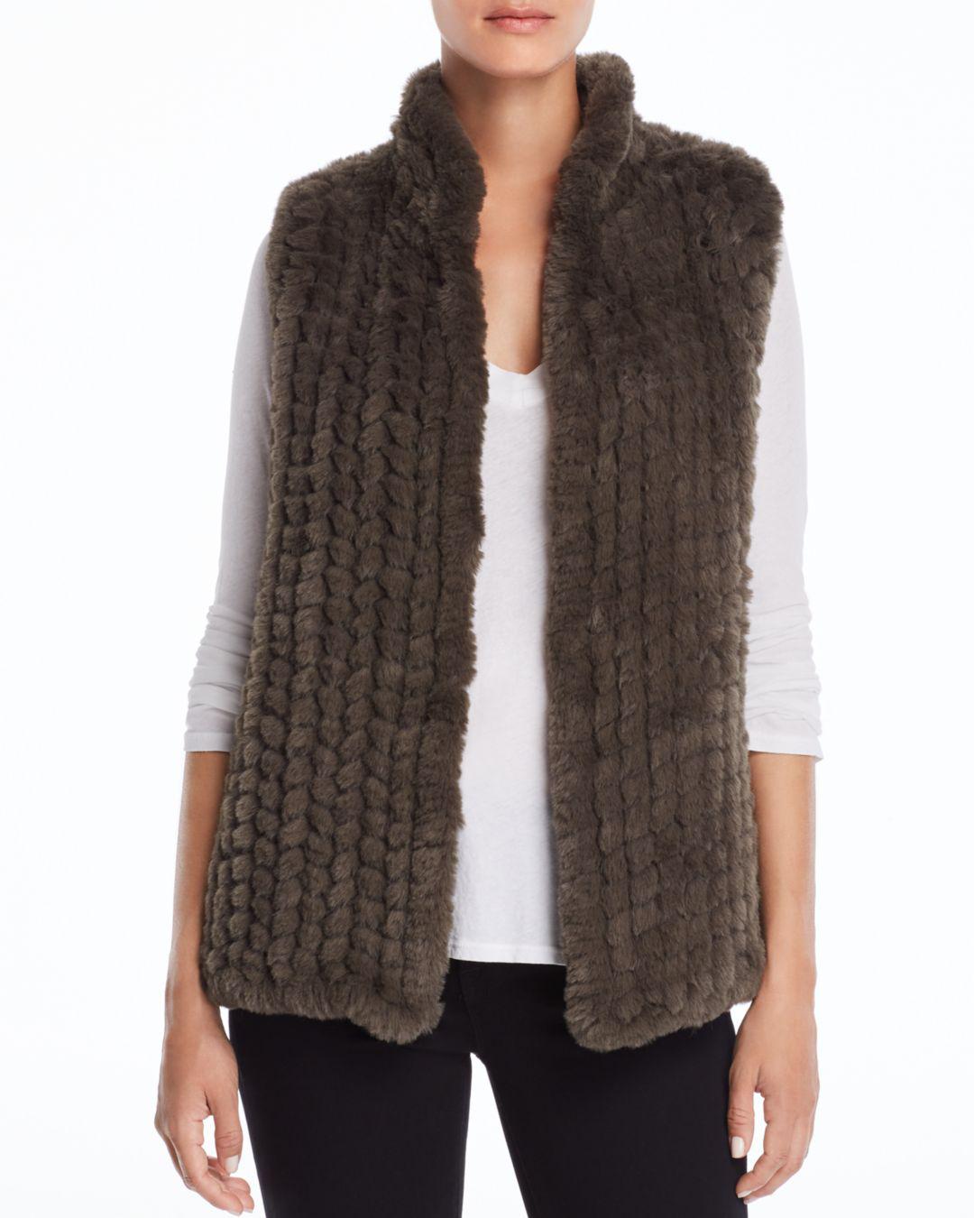 olive green fur vest