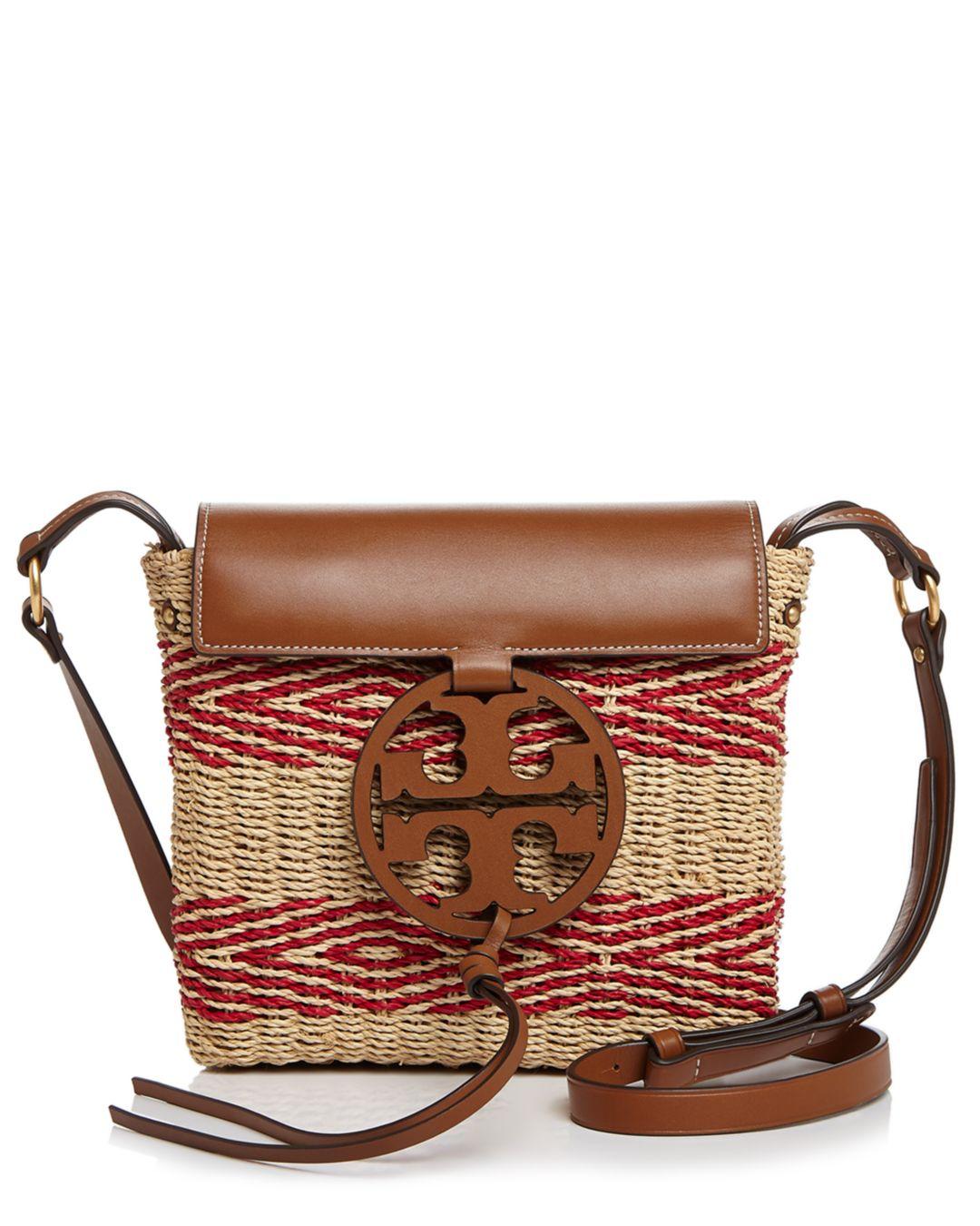 Tory Burch Miller Striped Straw Crossbody Lyst