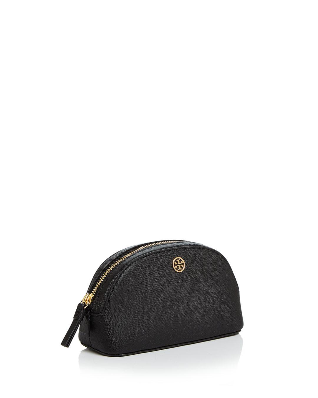 Tory Burch Robinson Small Makeup Bag in Black | Lyst