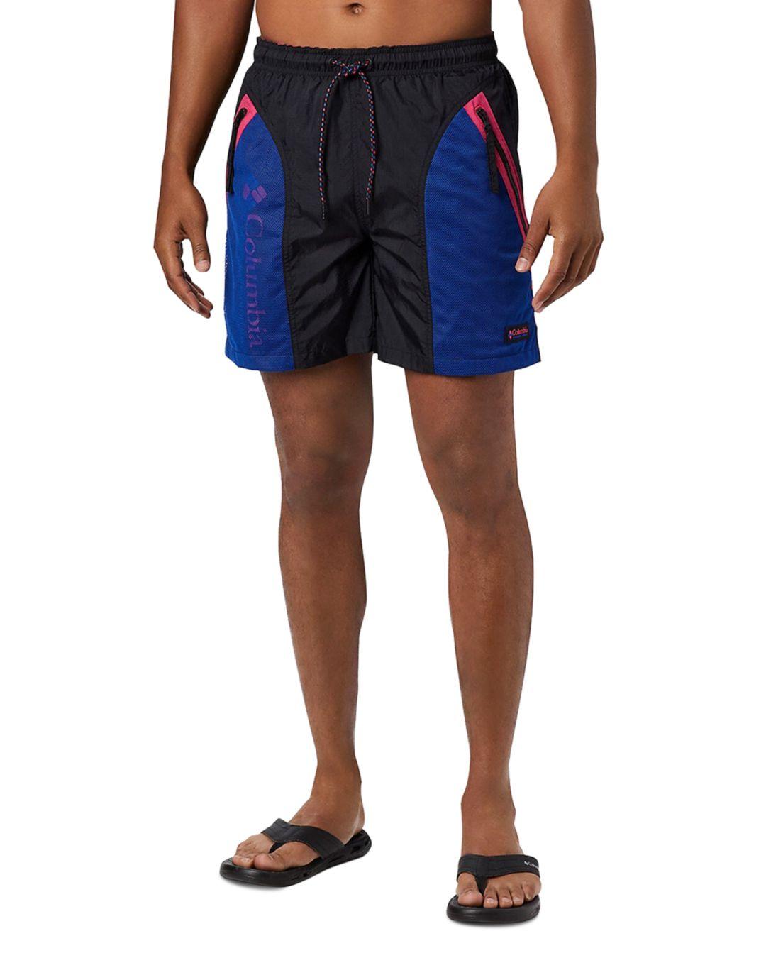 Columbia Synthetic Riptide Nylon Color Blocked Regular Fit Shorts in