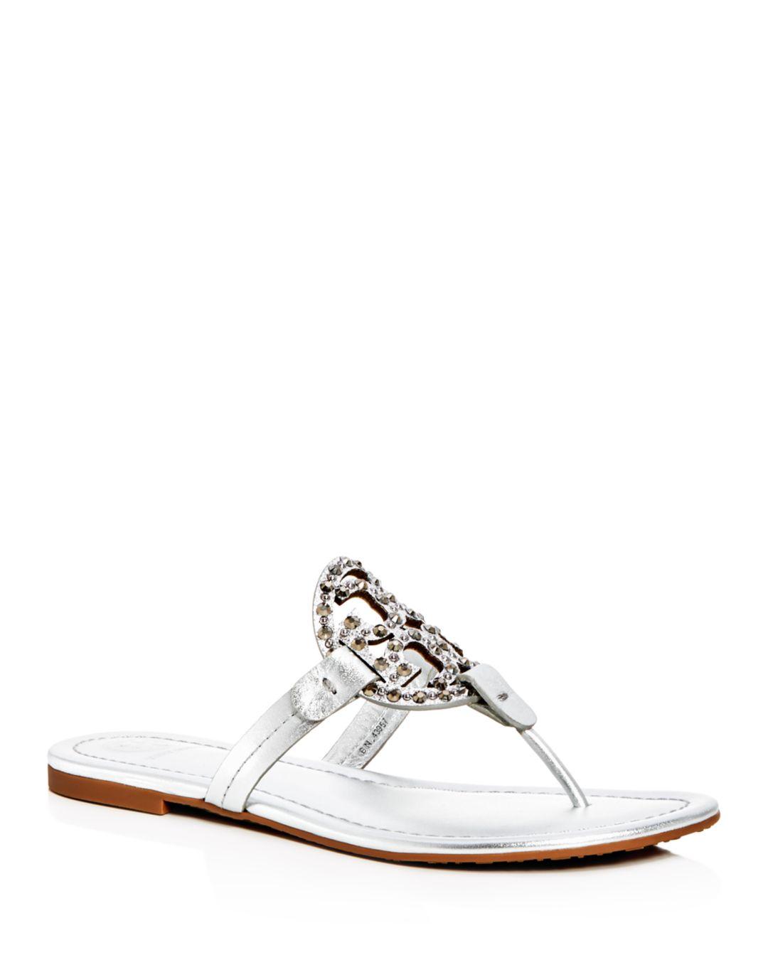 tory burch silver miller sandals