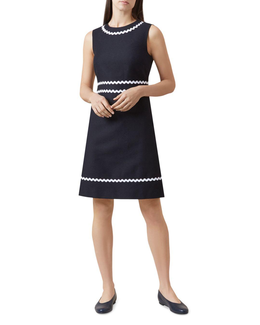 Hobbs Melonie Ric Ractrim Dress in Navy (Blue) Lyst
