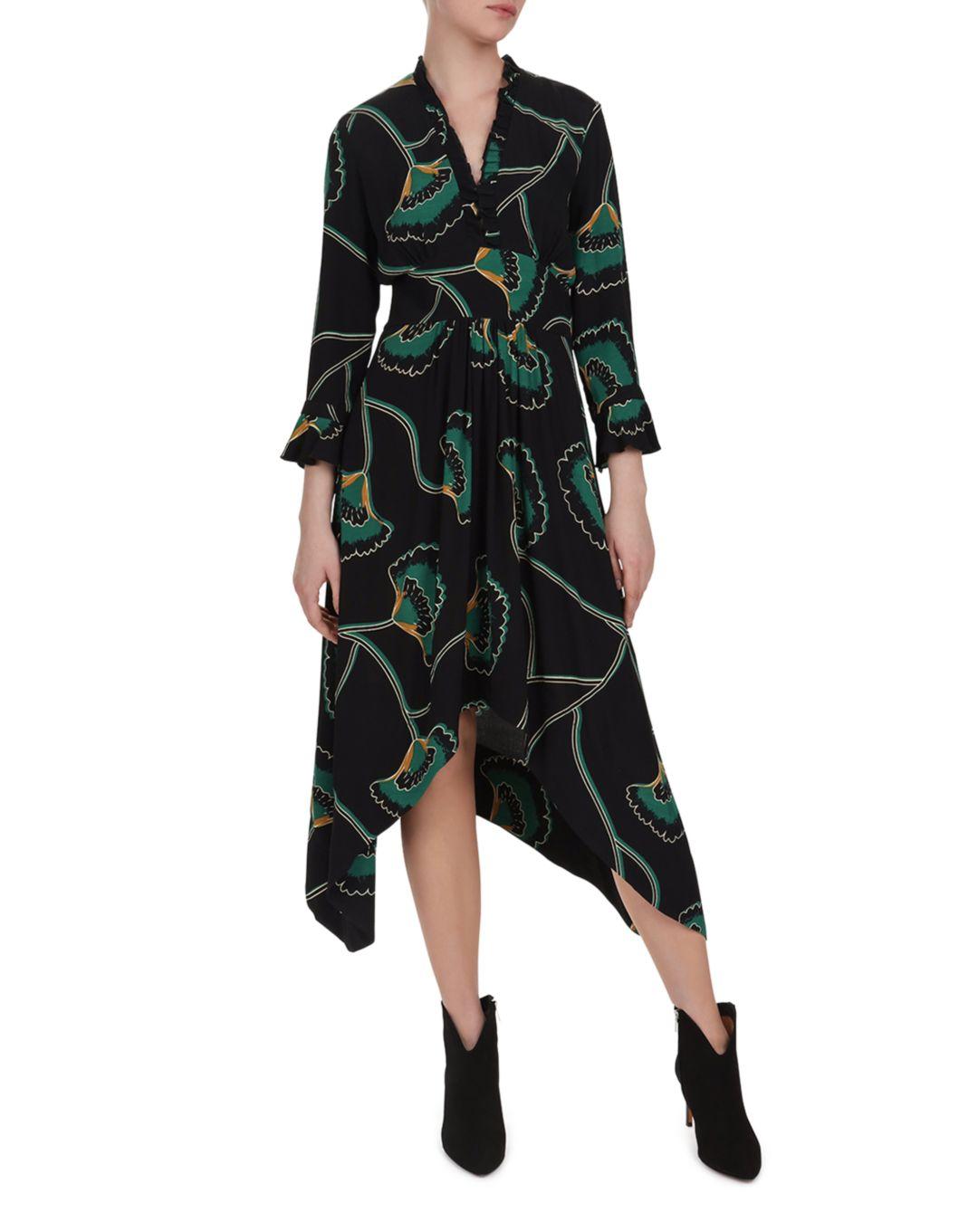 Ba&sh Synthetic Lalie Ruffled Gingko Print Dress in Black - Save 1% - Lyst