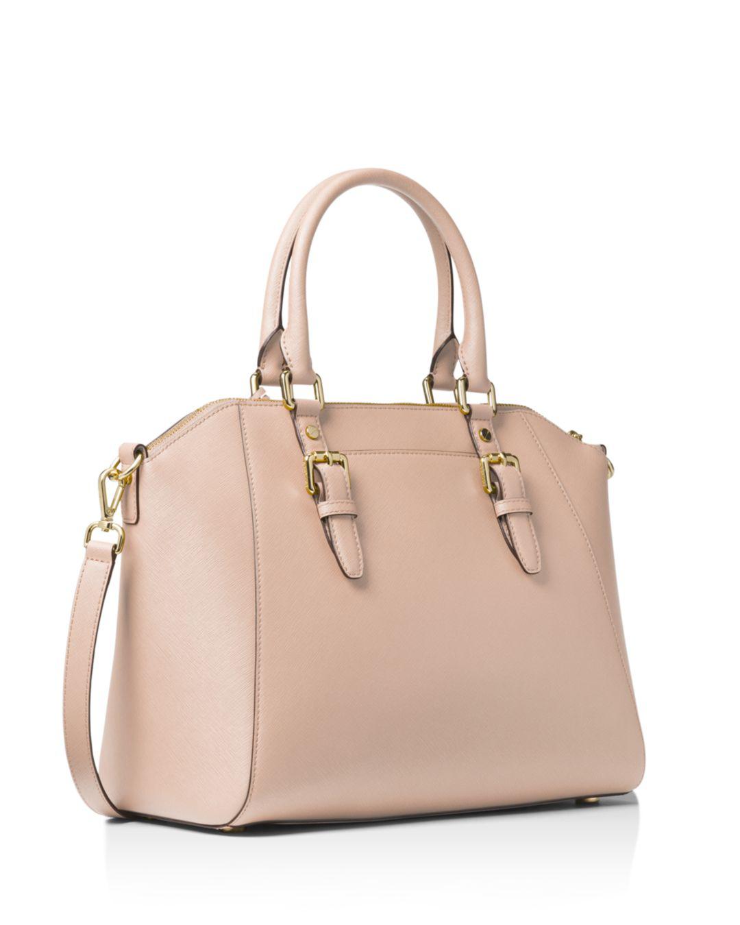 MICHAEL Michael Kors Ciara Large Saffiano Leather Satchel in Soft Pink ...