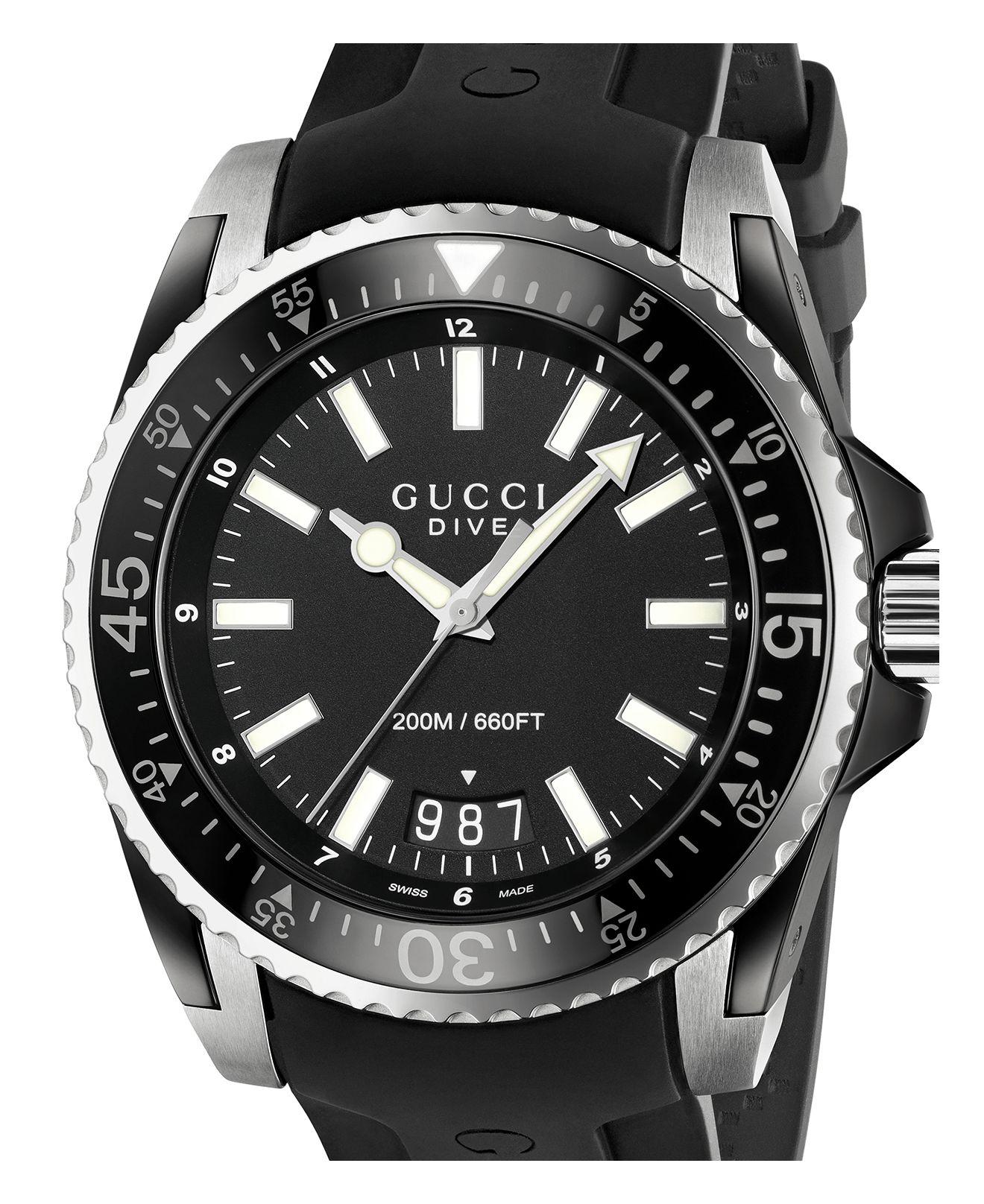 Rubber Strap Watch in Black for Men 