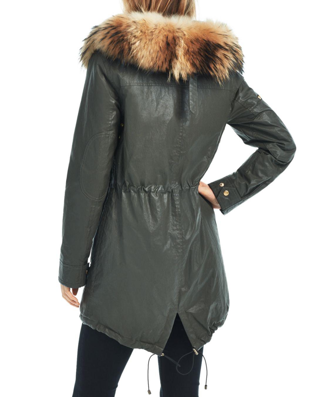 Sam. Fur Trim Hudson Parka in Military 