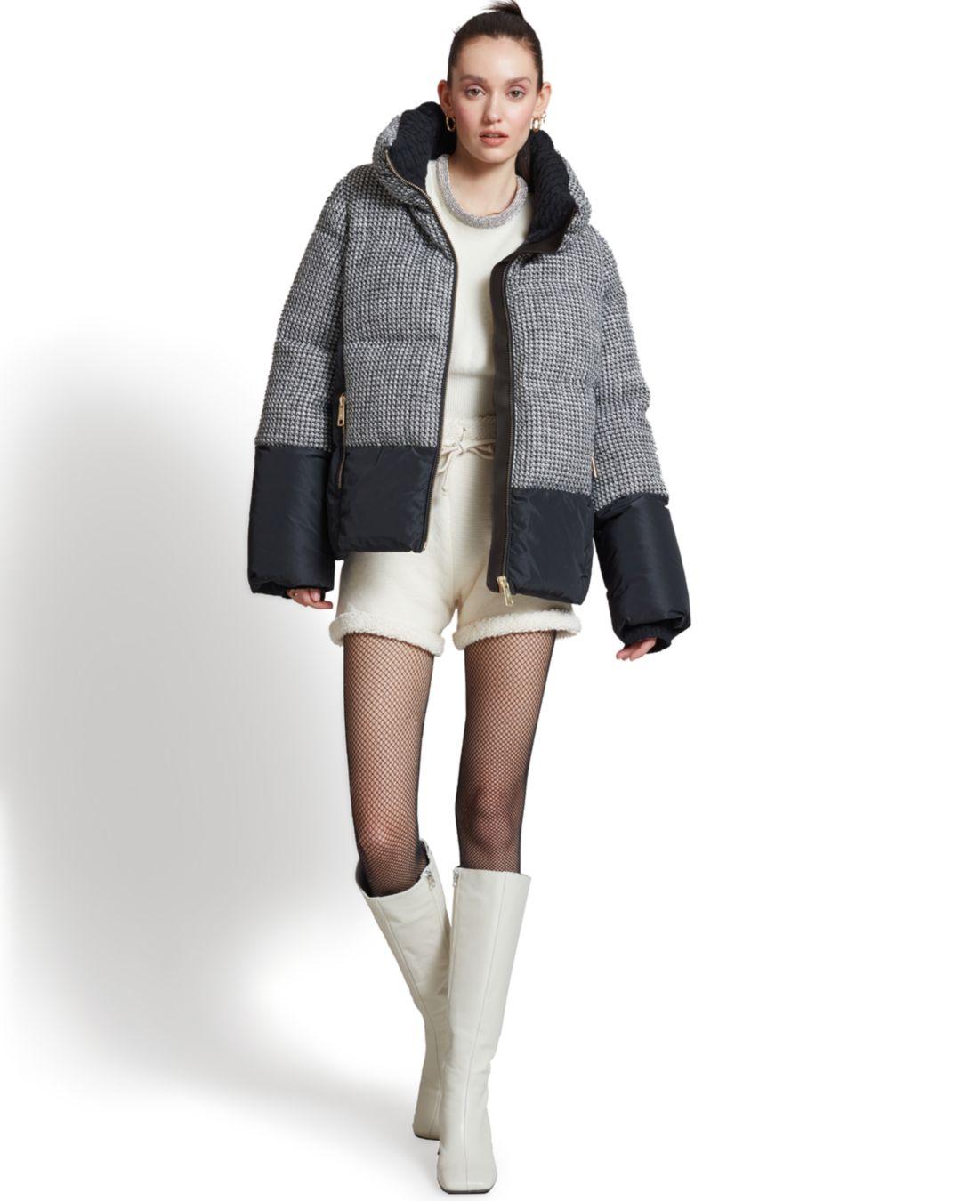 Nicole Benisti Lexington Tweed Puffer Jacket in Grey | Lyst Canada