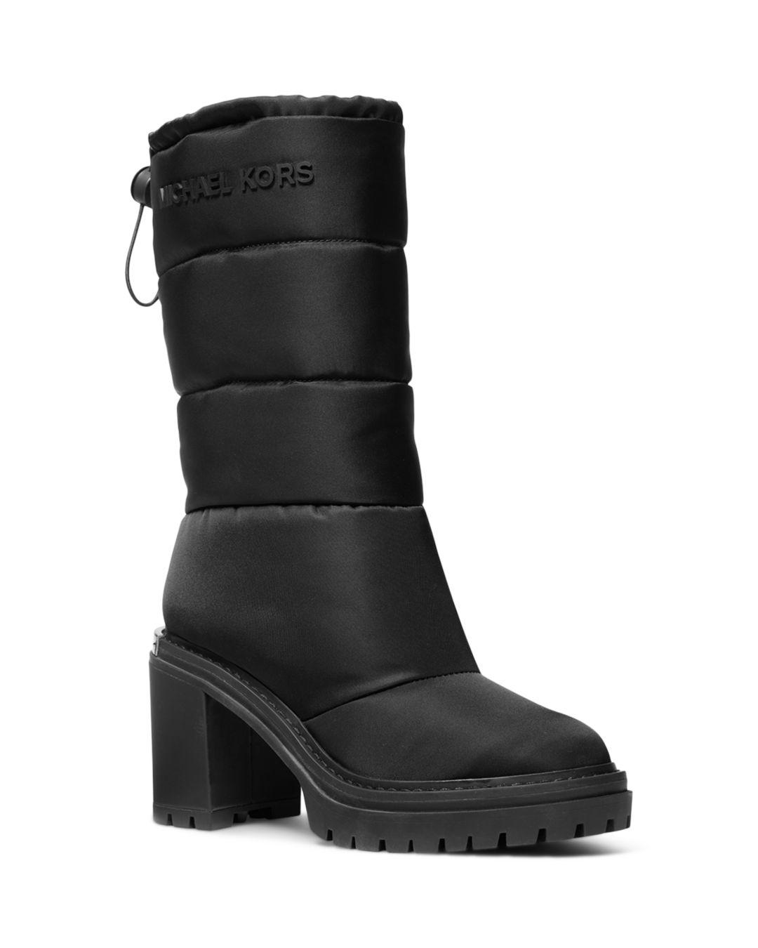 MICHAEL Michael Kors Holt Quilted High Heel Boots in Black | Lyst
