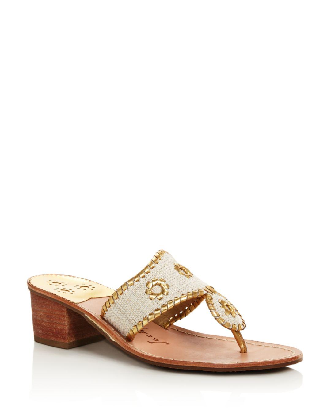 Jack Rogers Leather Jack Rodgers Women's Jacks Block Heel Thong Sandals