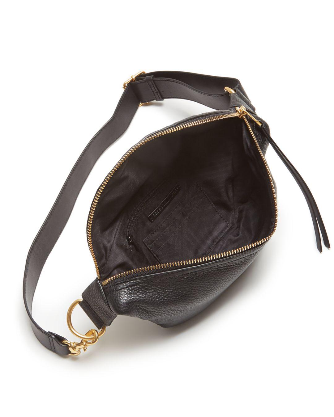 Rebecca Minkoff Bree Leather Belt Bag in Black/Gold (Black) - Lyst