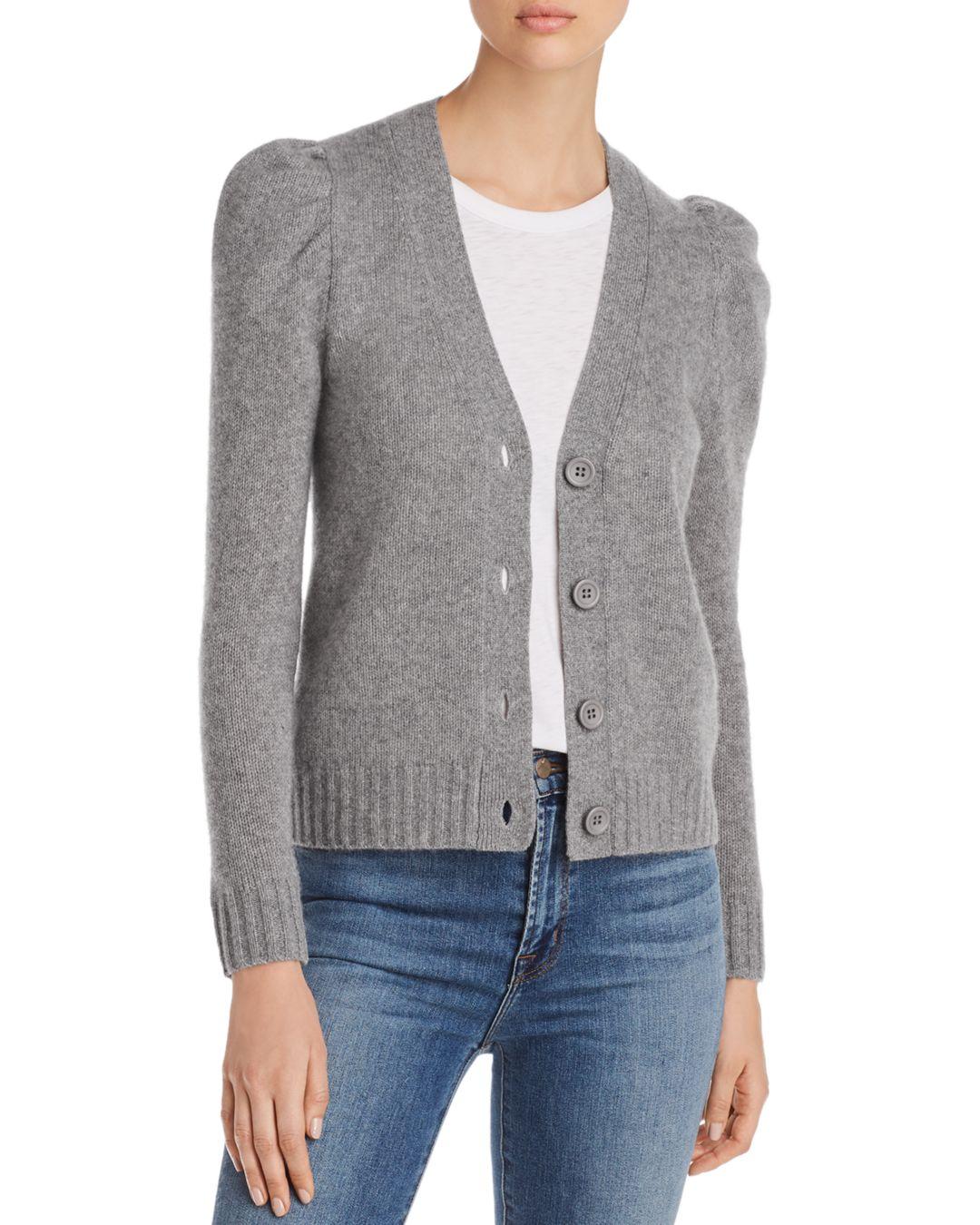Puff - Sleeve Cashmere Cardigan 