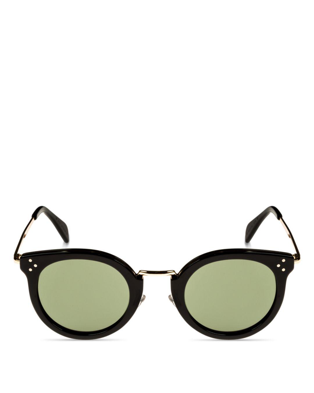 Céline Women's Round Sunglasses in Black/Smoke (Black) Lyst