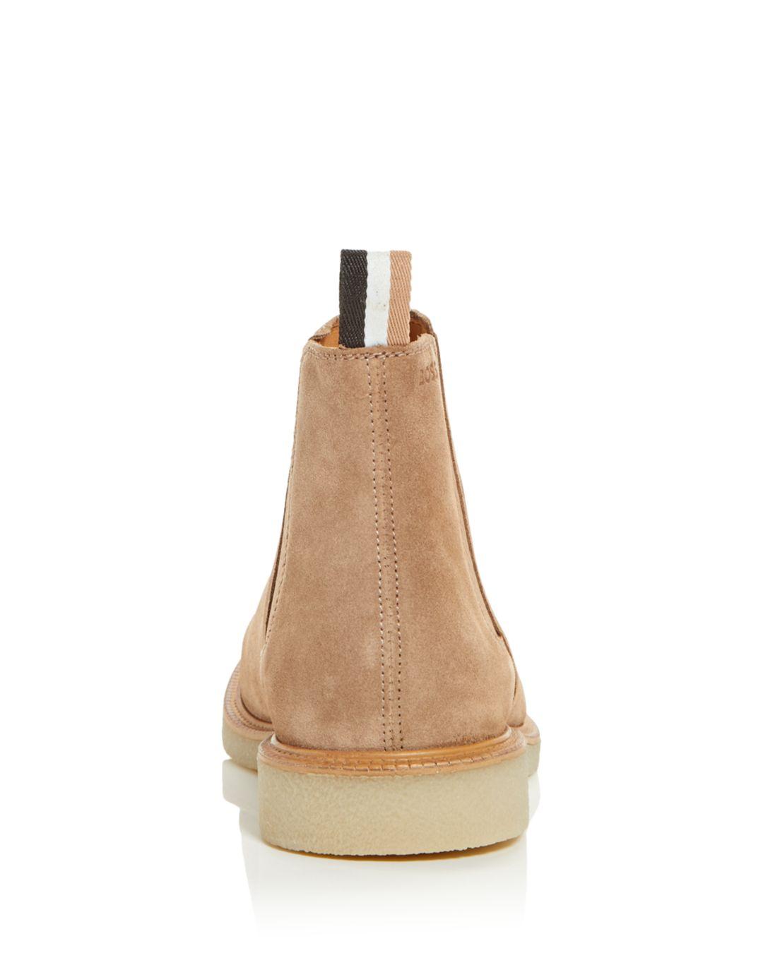 BOSS by HUGO BOSS Tunley Pull On Chelsea Boots in Natural for Men | Lyst