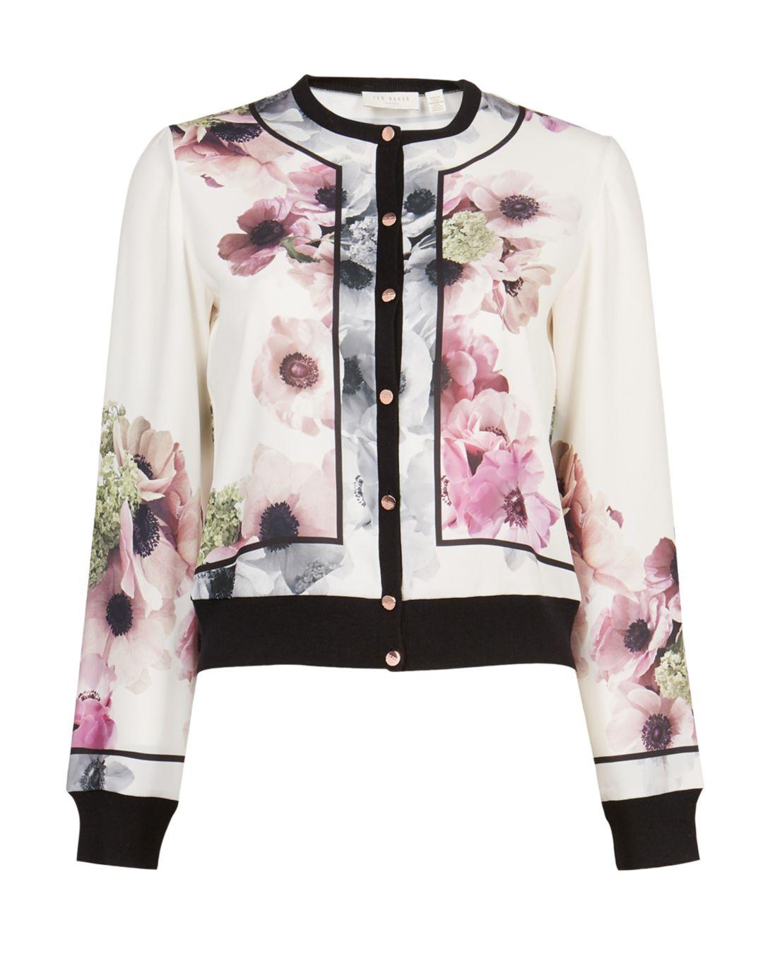 Ted Baker Synthetic Neapolitan Bordered Cardigan in Ivory (White) - Lyst