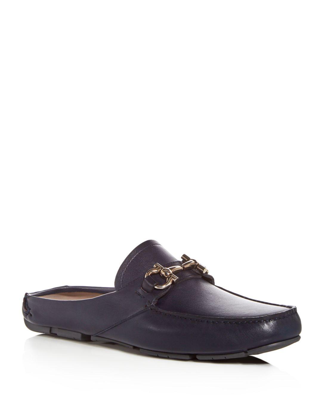 Leather Moc Toe Driver Mules for Men 
