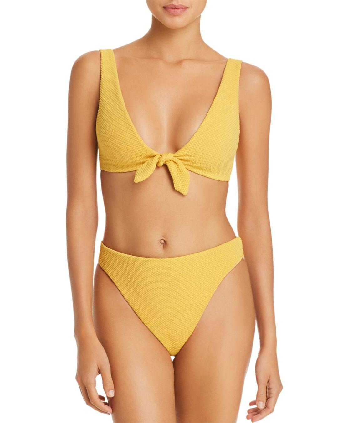 yellow tie front bikini