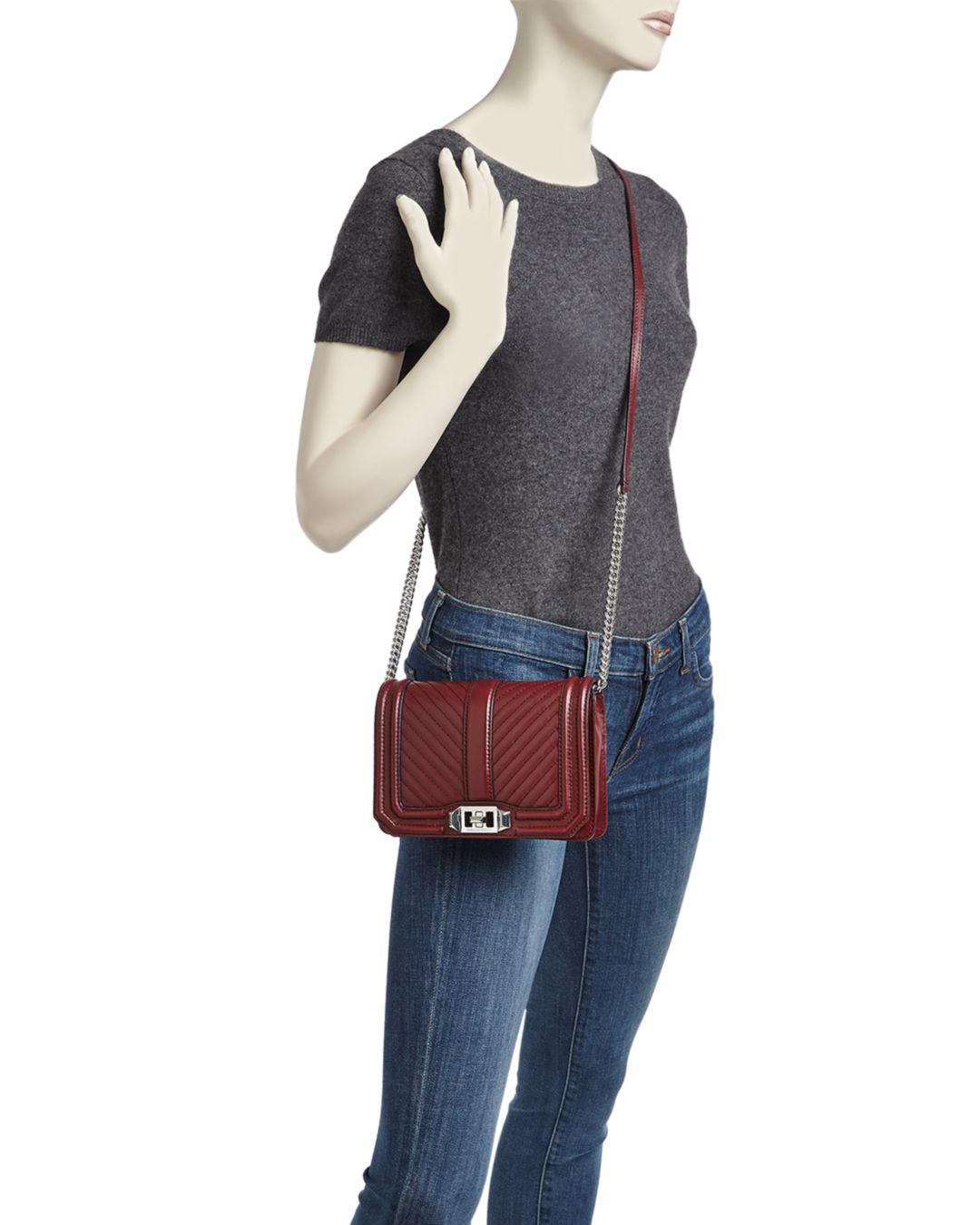Rebecca Minkoff Love Chevron Quilt Small Leather Crossbody in Red Lyst