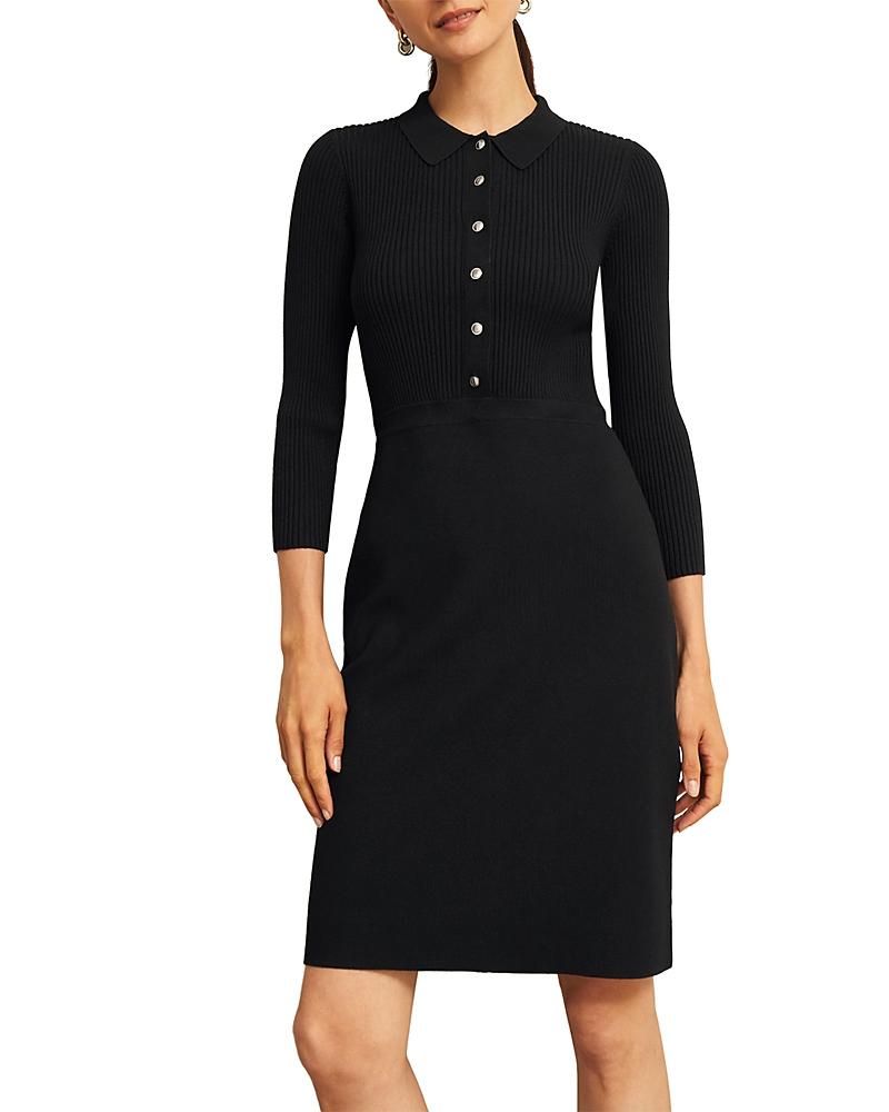 Hobbs Blanche Knitted Dress in Black | Lyst