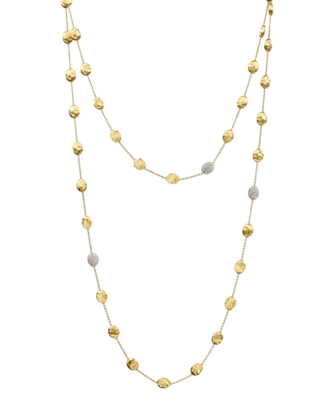 Marco Bicego Siviglia 18k Yellow Gold Necklace With Diamond Stations in Metallic - Lyst
